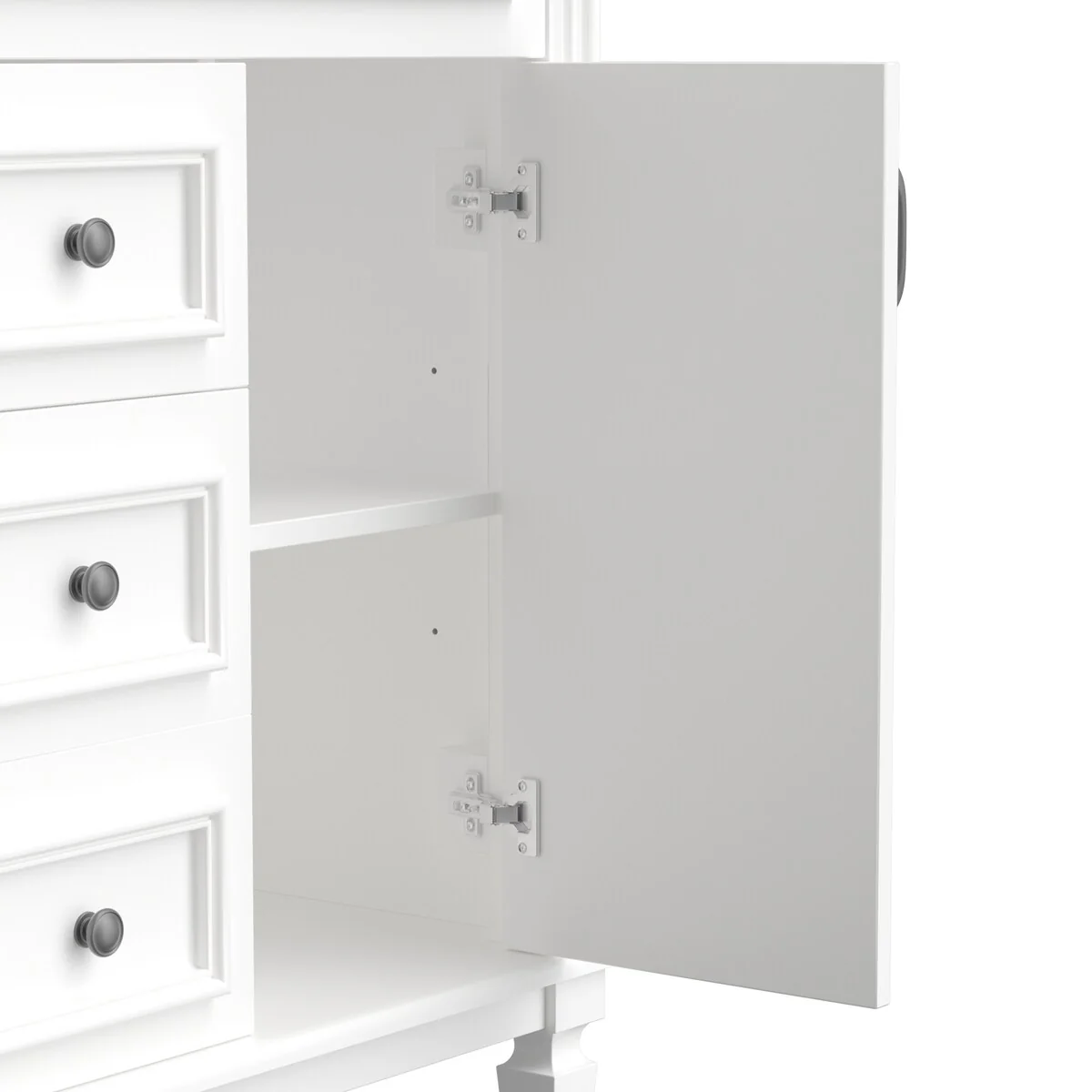 36 in. W x 18 in. D x 34 in. H Freestanding Bath Vanity with White Resin Top and Mirror Cabinet