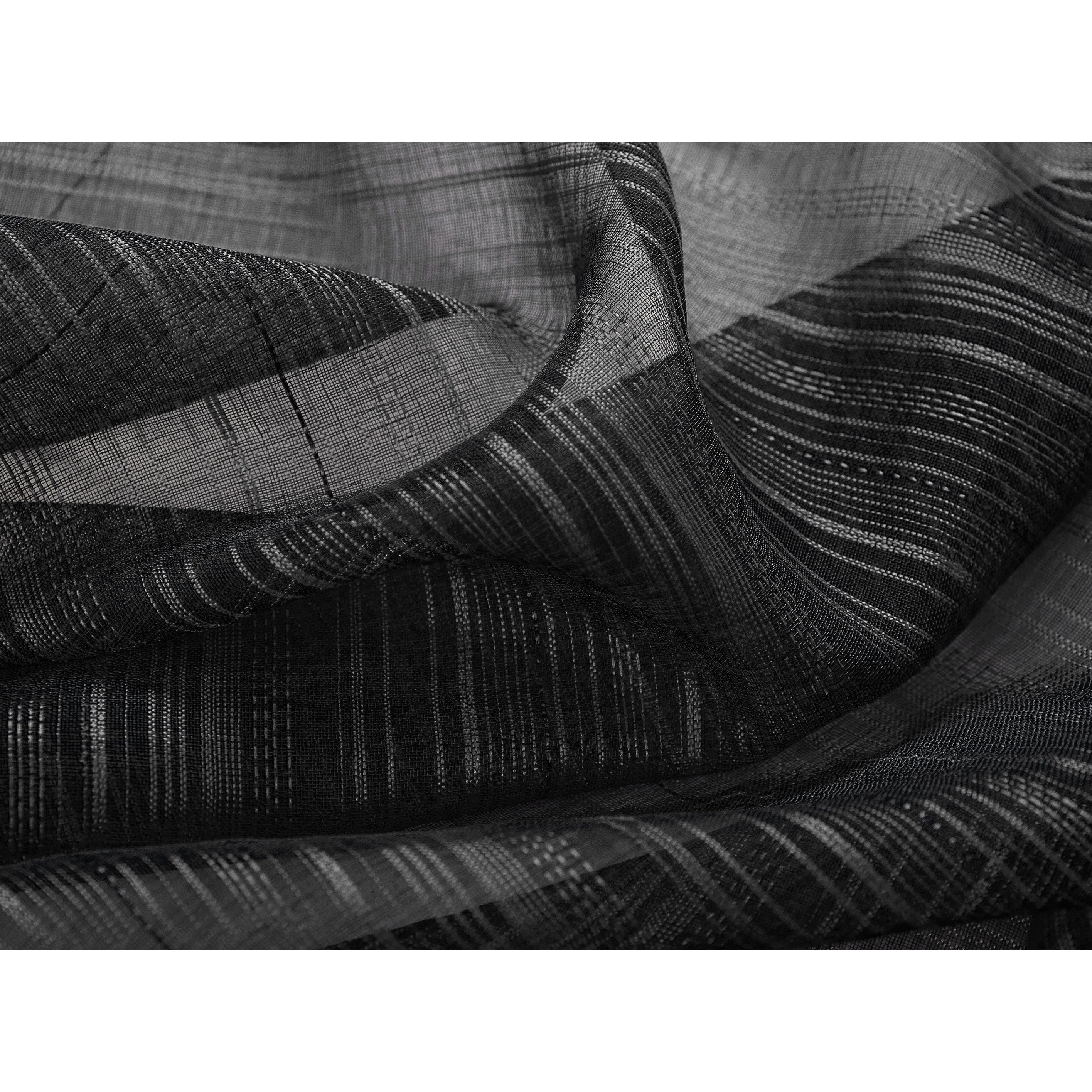Erica Striped Doily Single Grommet Curtain Panel - (1x) 54 x 90 in. - (1x) 54 x 90 in.