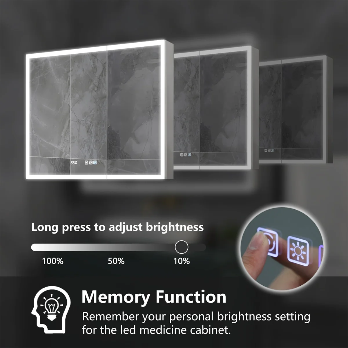 ExBrite Led Lighted Medicine Cabinet Recessed or Surface with Mirrors