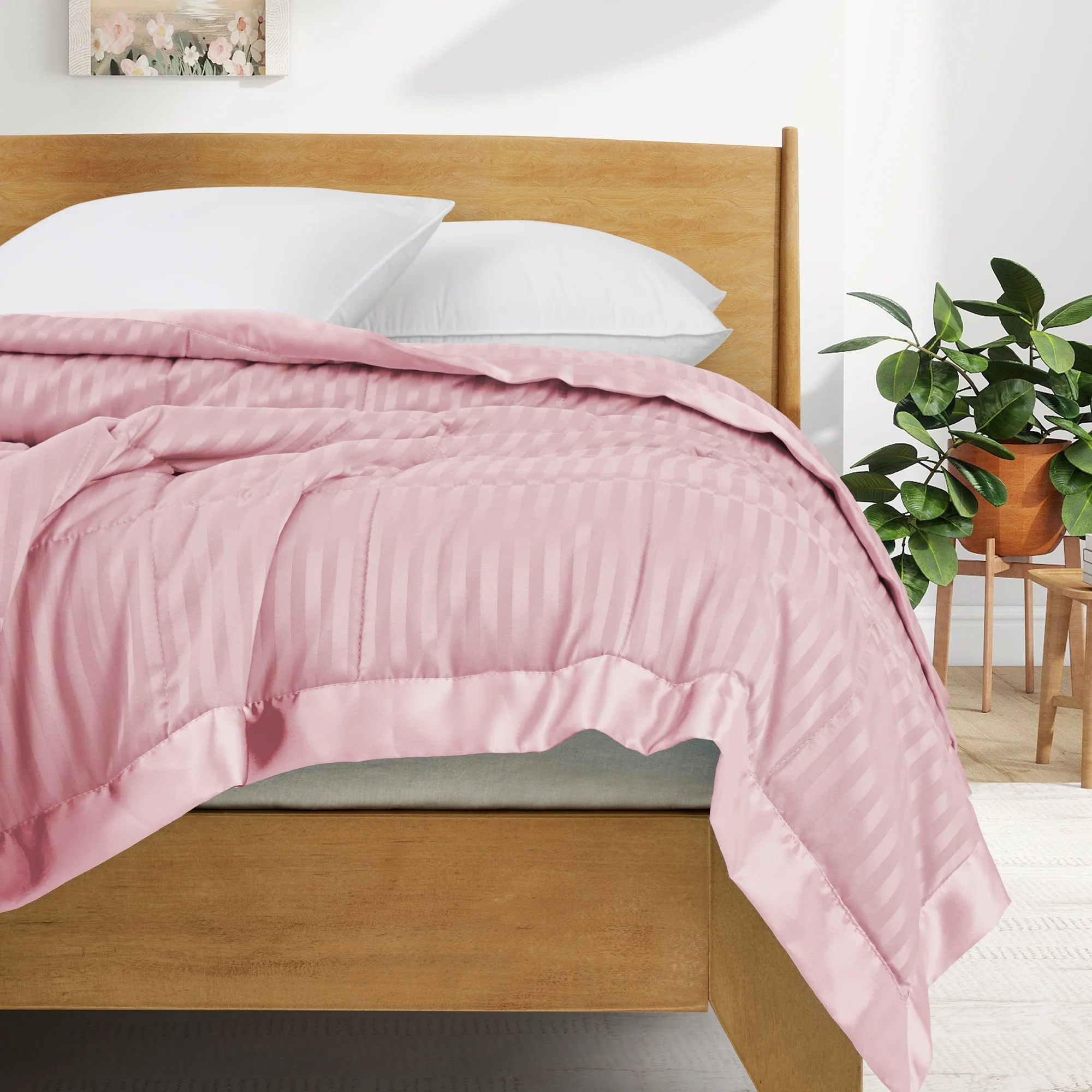 Hotel Quality Luxury All Season Jacquard Soft Bed Blanket with Satin Trim, Cozy and Warm