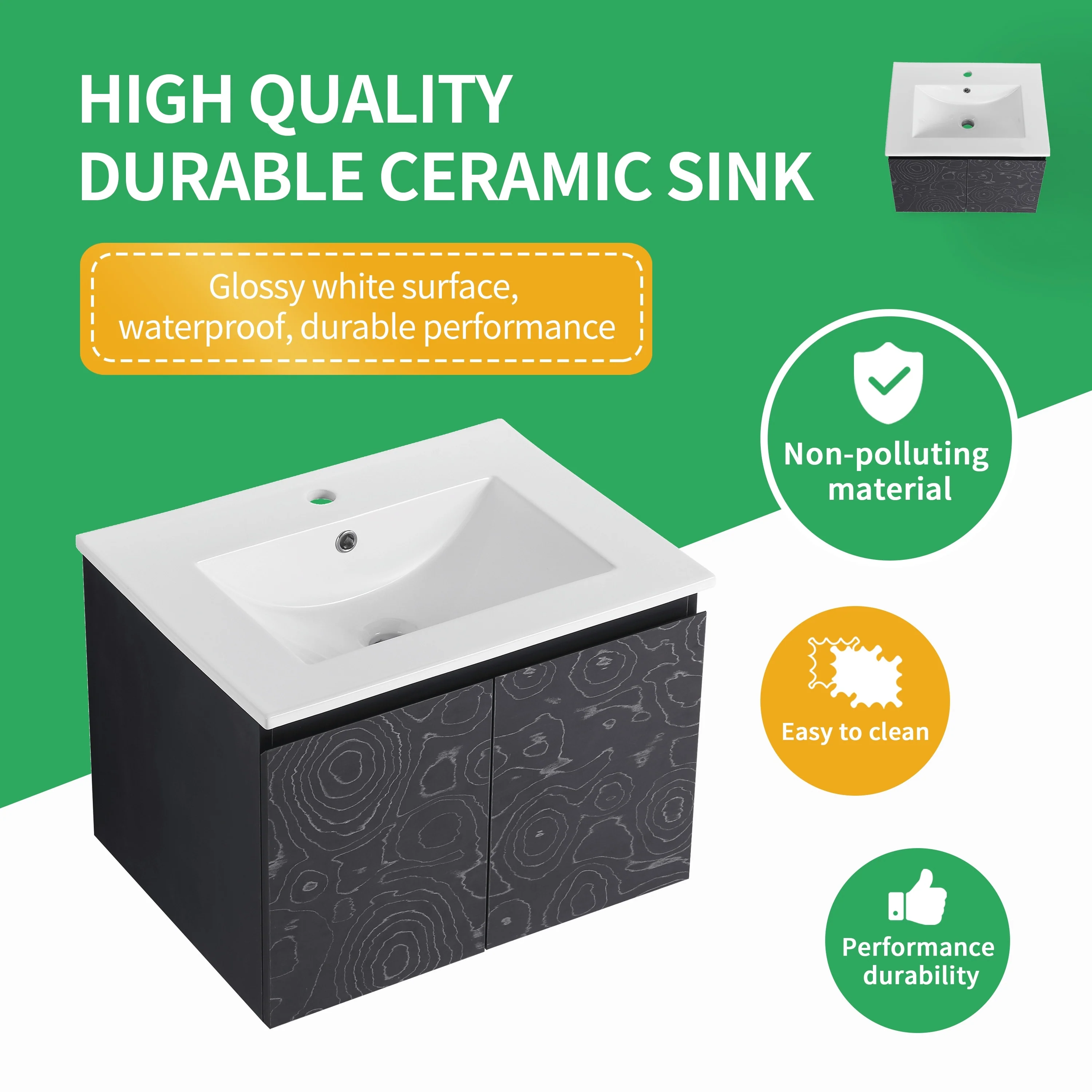 BNK 24/30/48 Inch Double Sink Bathroom Vanity with Soft Close Door