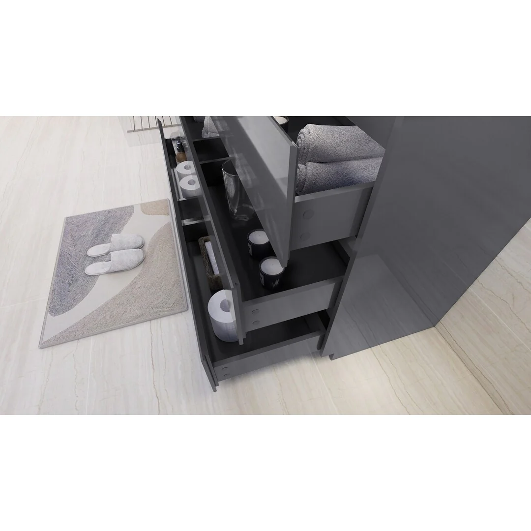 Aron 60'' Freestanding Vanity with Single Reinforced Acrylic Sink