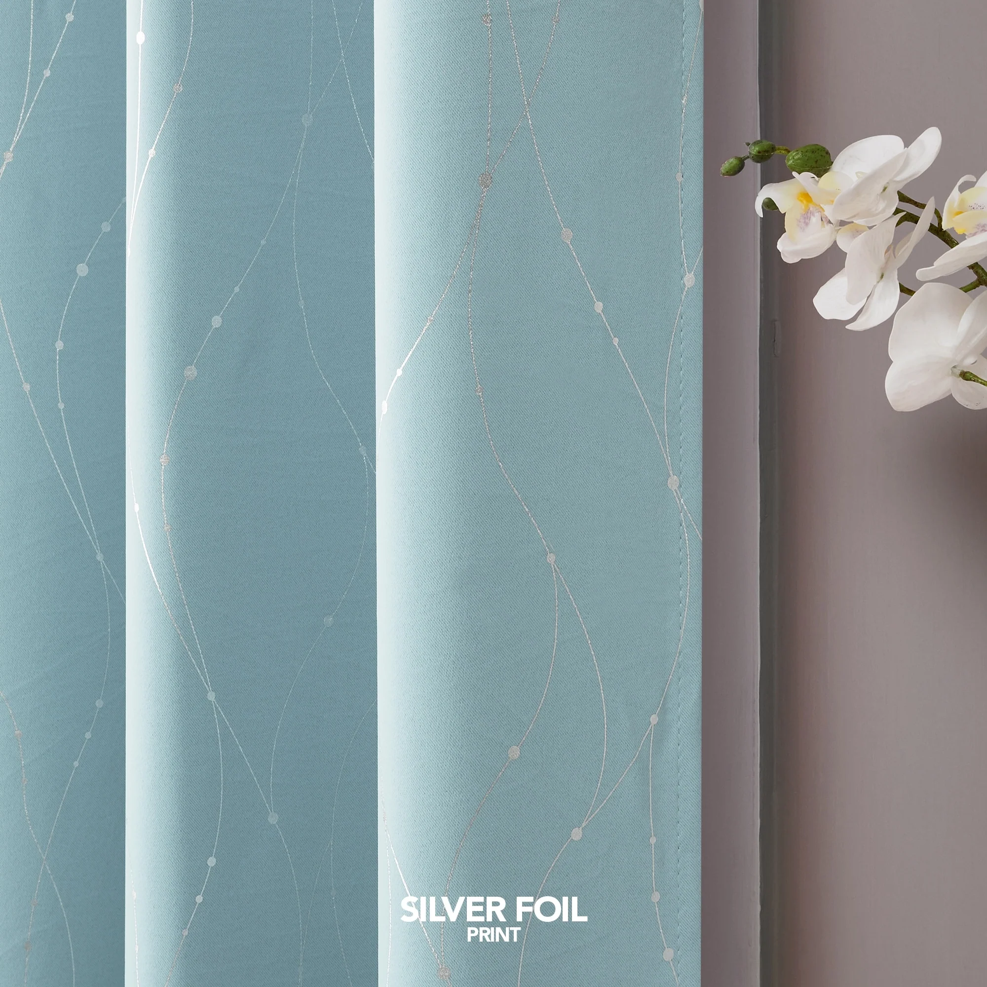 Deconovo Wave Line with Dots 52 Width Curtains Pair(2 Panel)