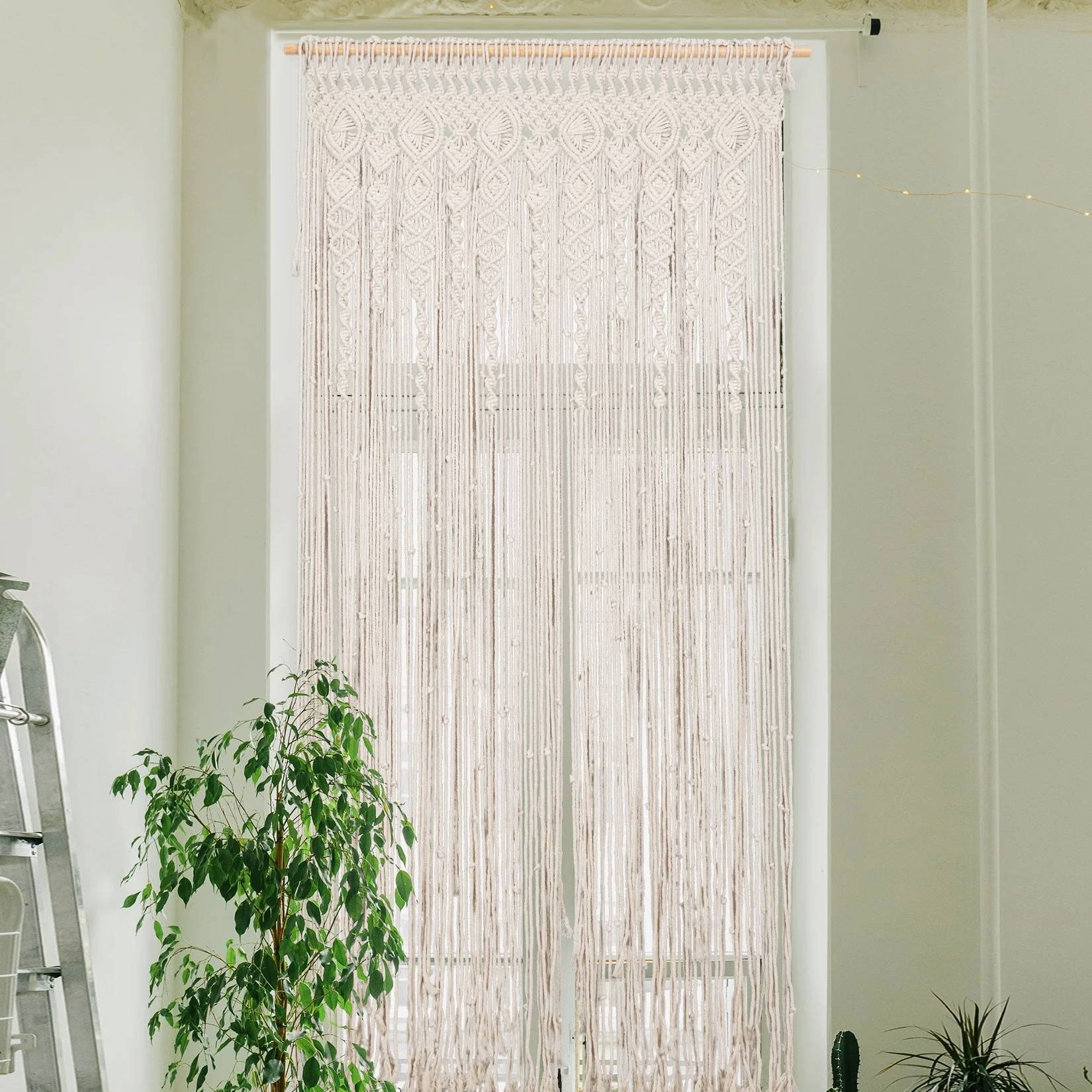 Boho Macrame Curtain Panel Hanging Backdrop Windows/Doorway/Wedding - 71