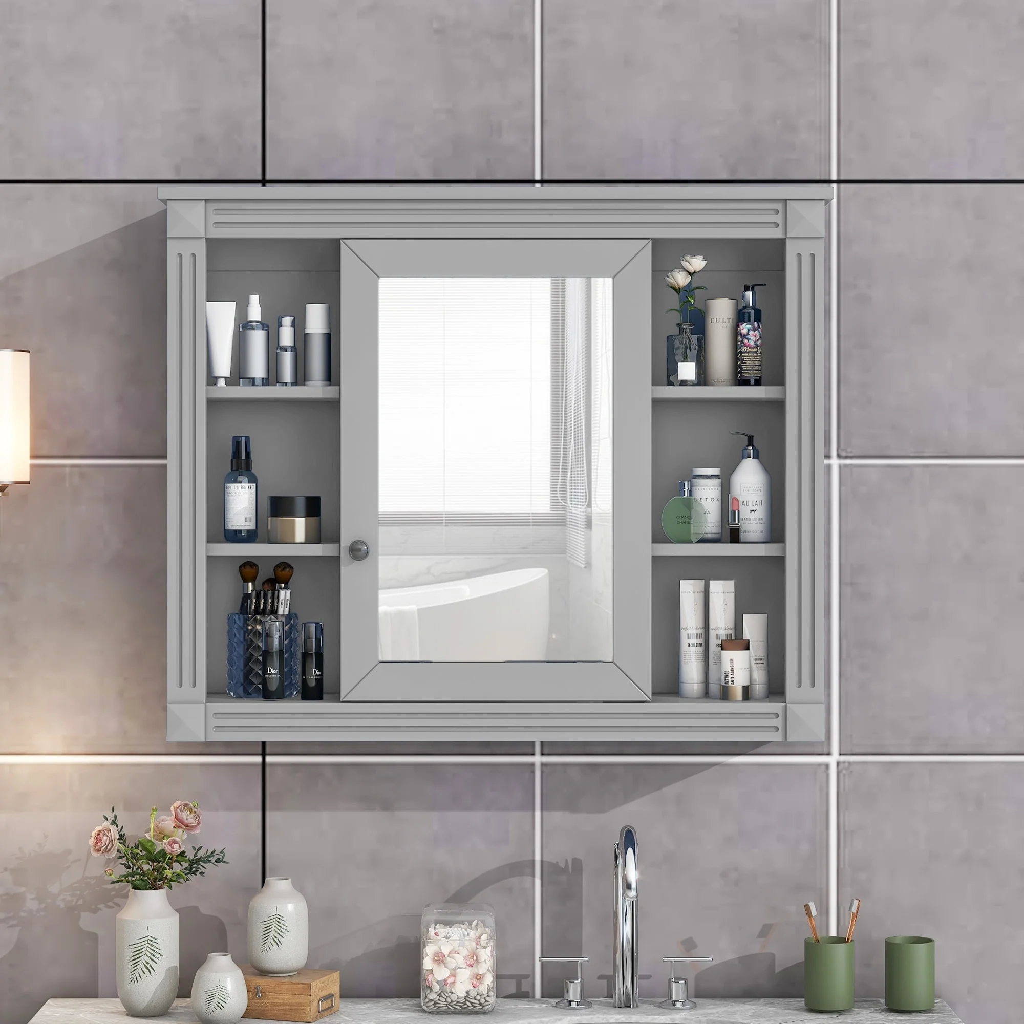 35'' x 28'' Wall Mounted Bathroom Medicine Cabinet - 35