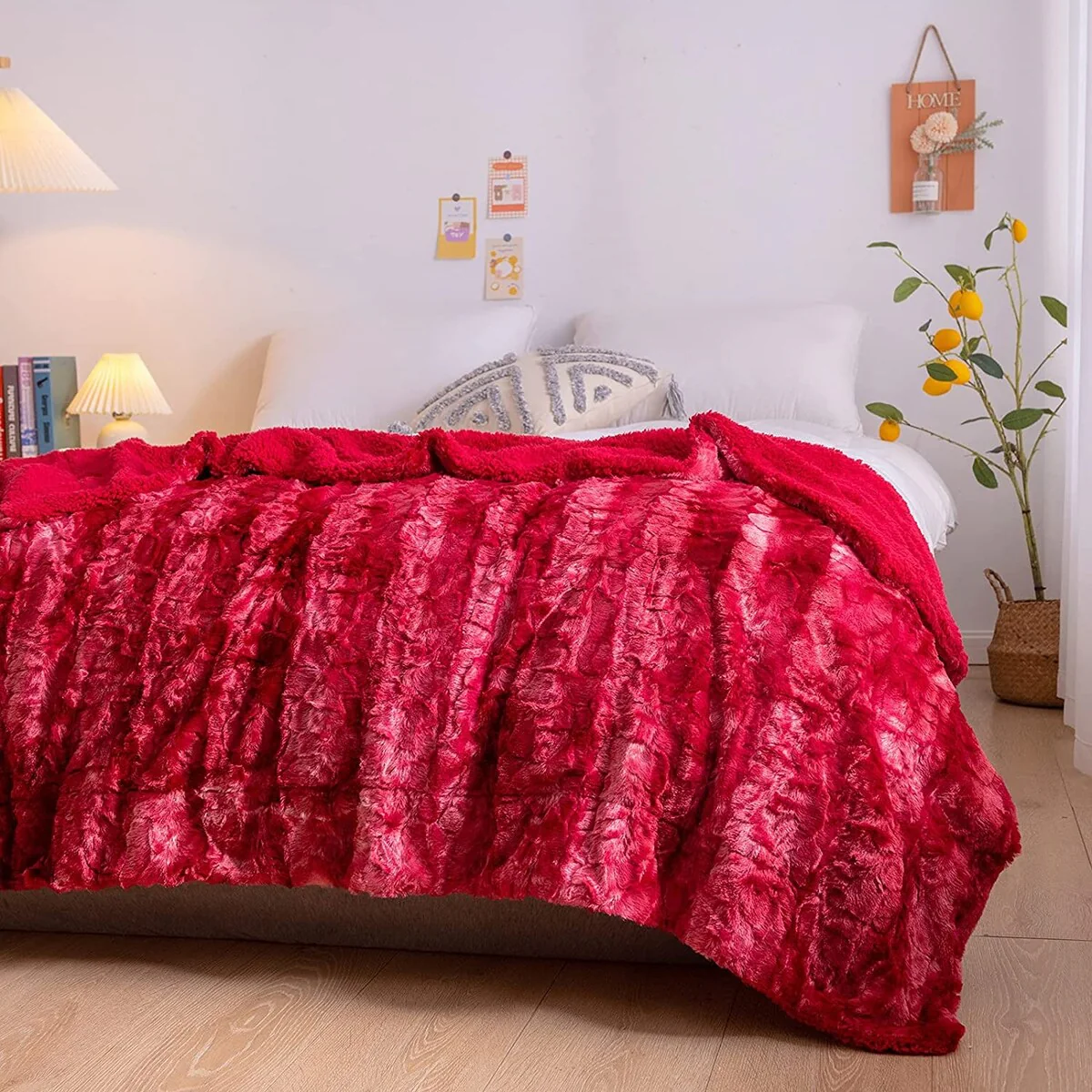 Super Soft Faux Fur Throw Blanket Premium Throw Blanket