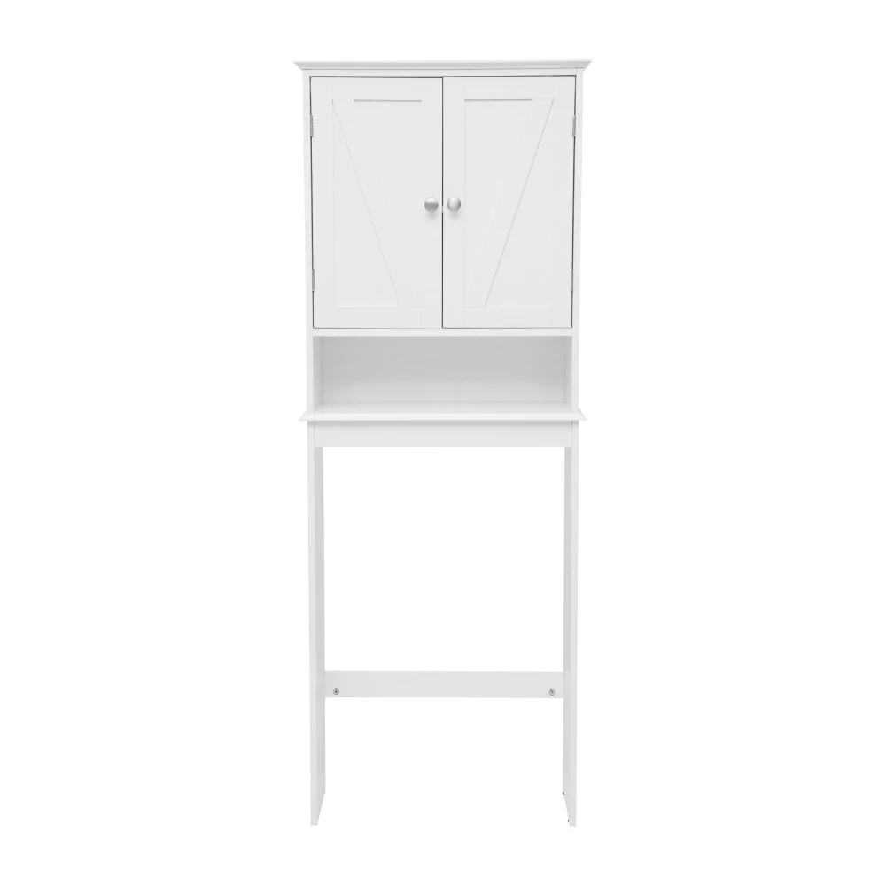 Brown Farmhouse Over the Toilet Cabinet Storage Organizer with 2 Shelves