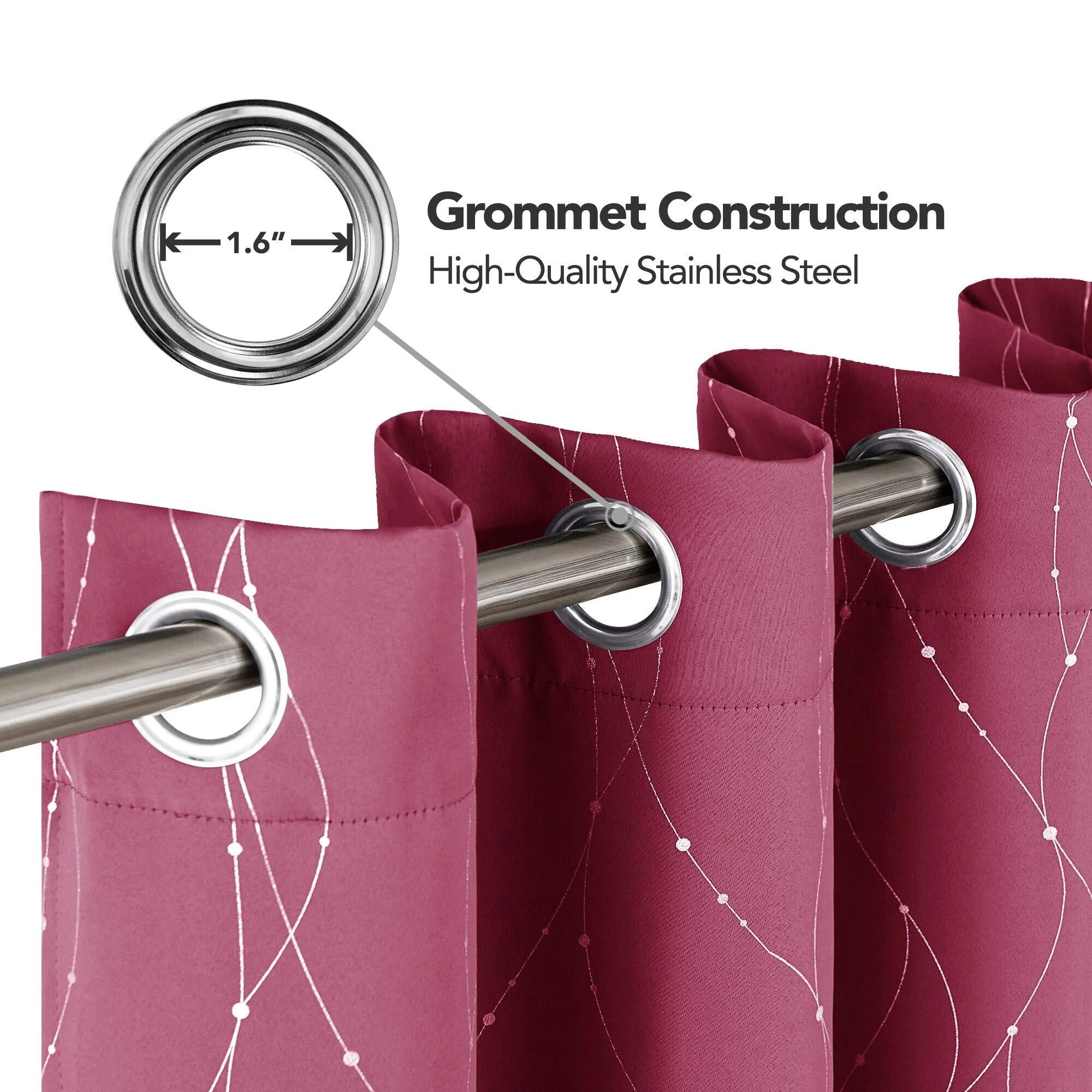 Deconovo Wave Line with Dots 52 Width Curtains Pair(2 Panel)