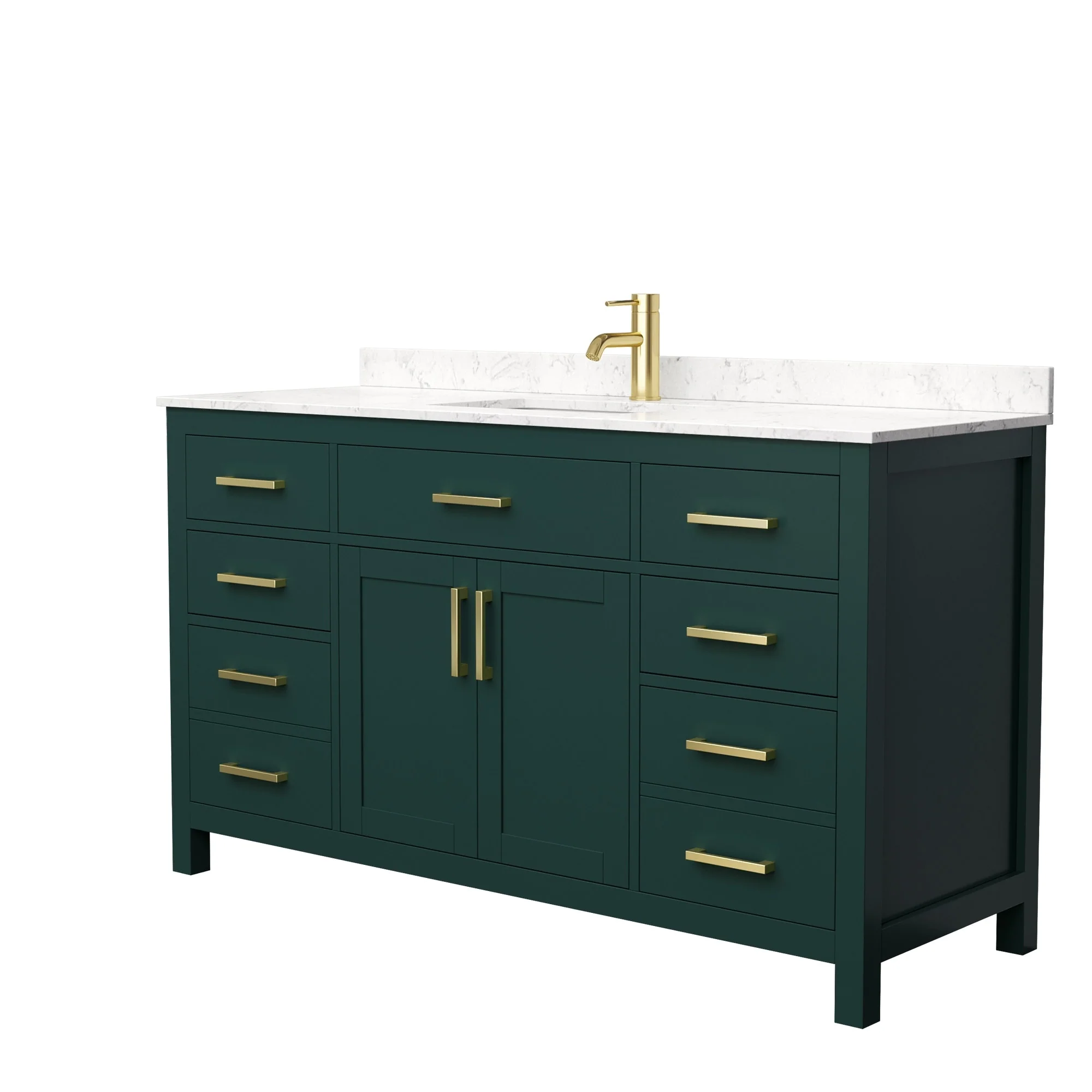 Beckett 60 Inch Single Vanity, Cultured Marble Top
