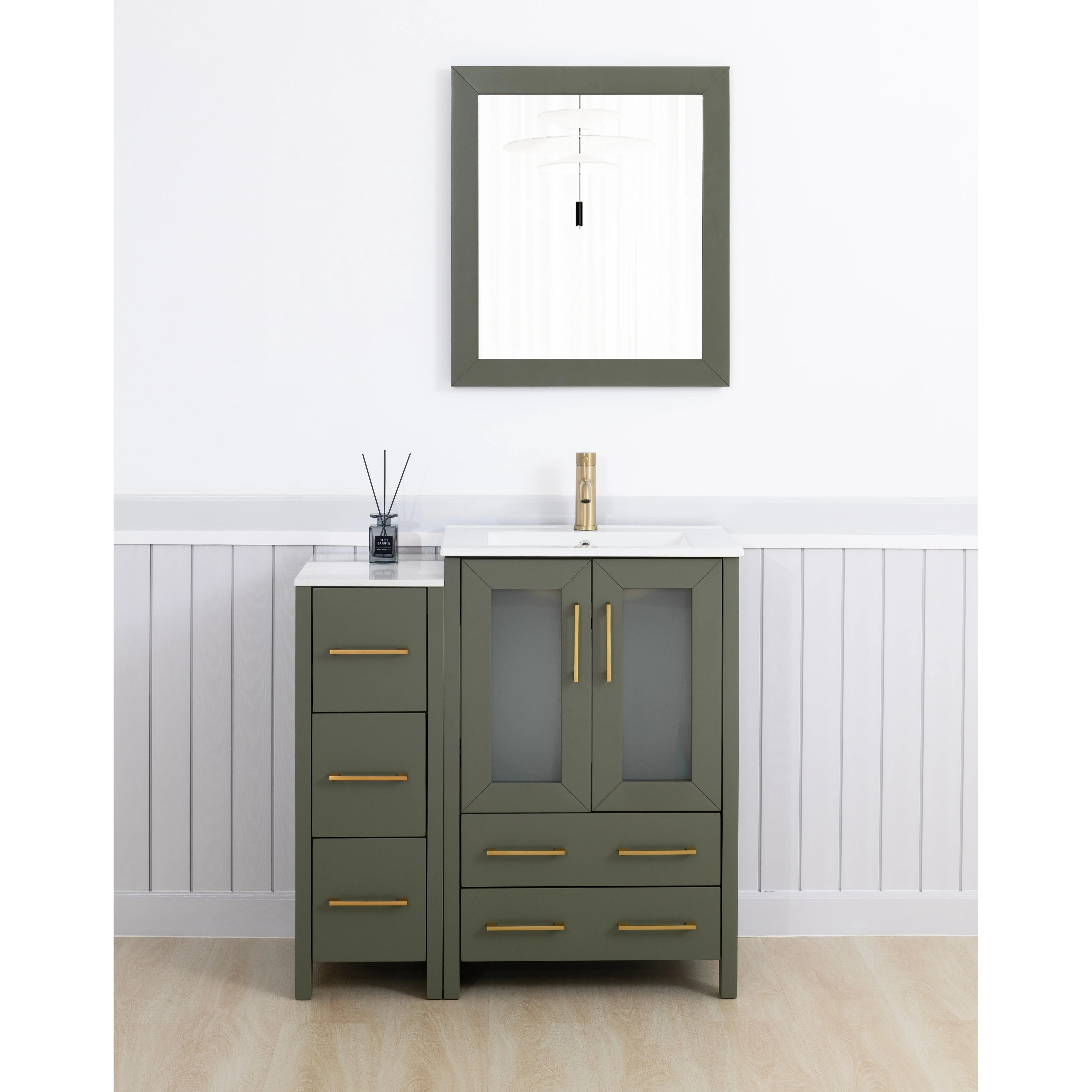 Vanity Art 36-Inch Single Sink Bathroom Vanity with Top & Free Mirror - 36 X 18.1 X 35.8