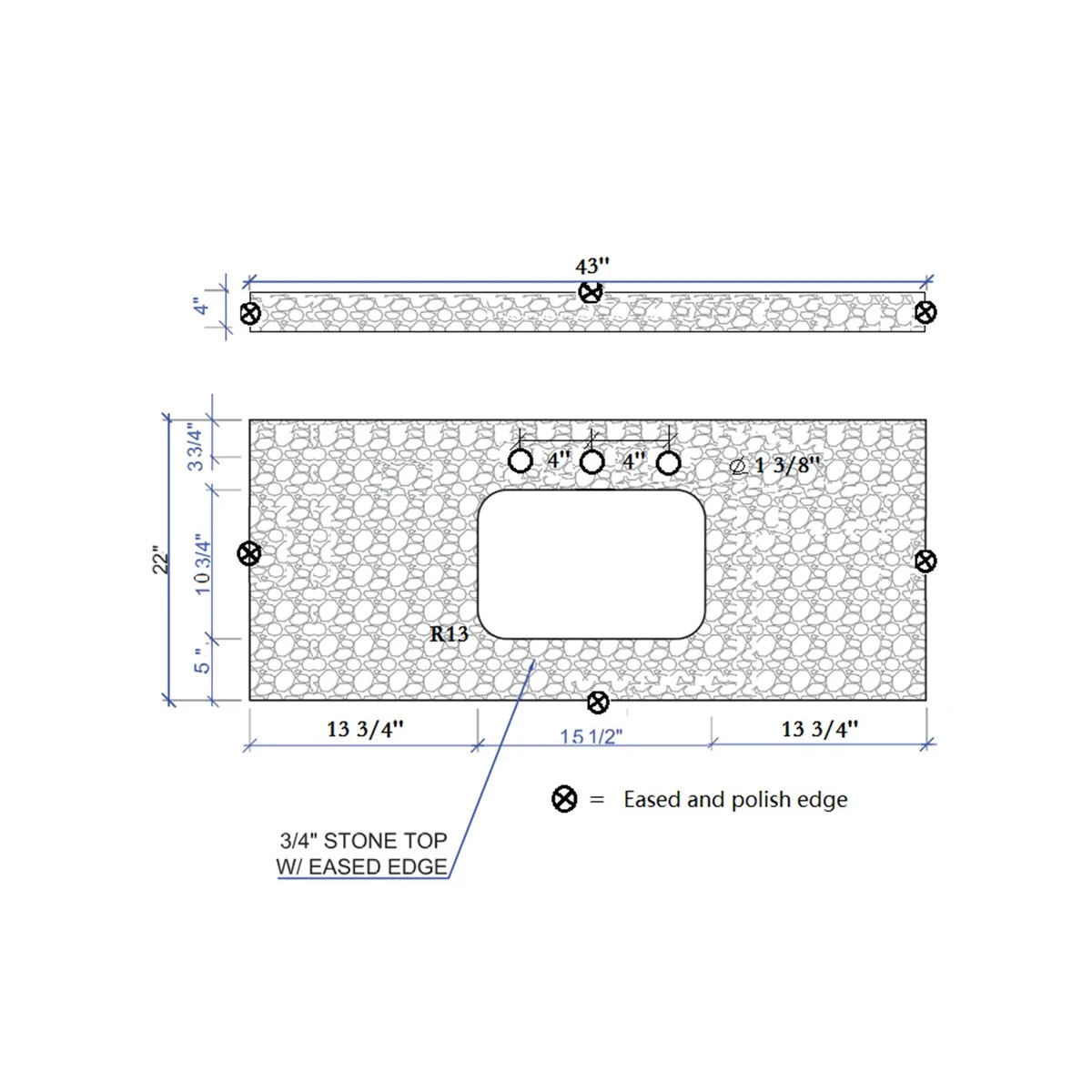 31 in./ 37 in./ 43 in./ 49 in. Carrara White Engineered Stone Bathroom Vanity Top with Ceramic Sink