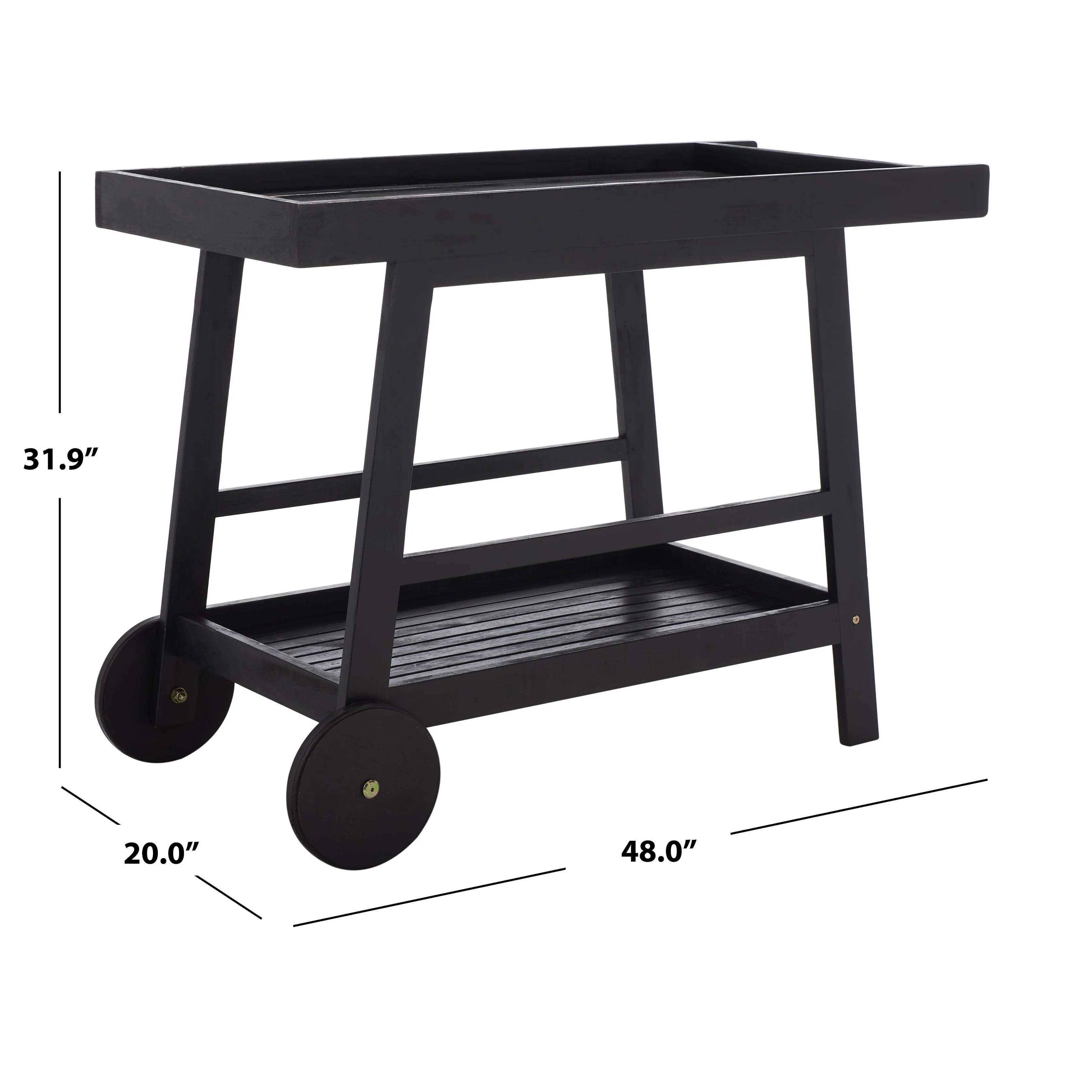 SAFAVIEH Outdoor Hayleigh Bar Cart - 48Wx20Dx32H