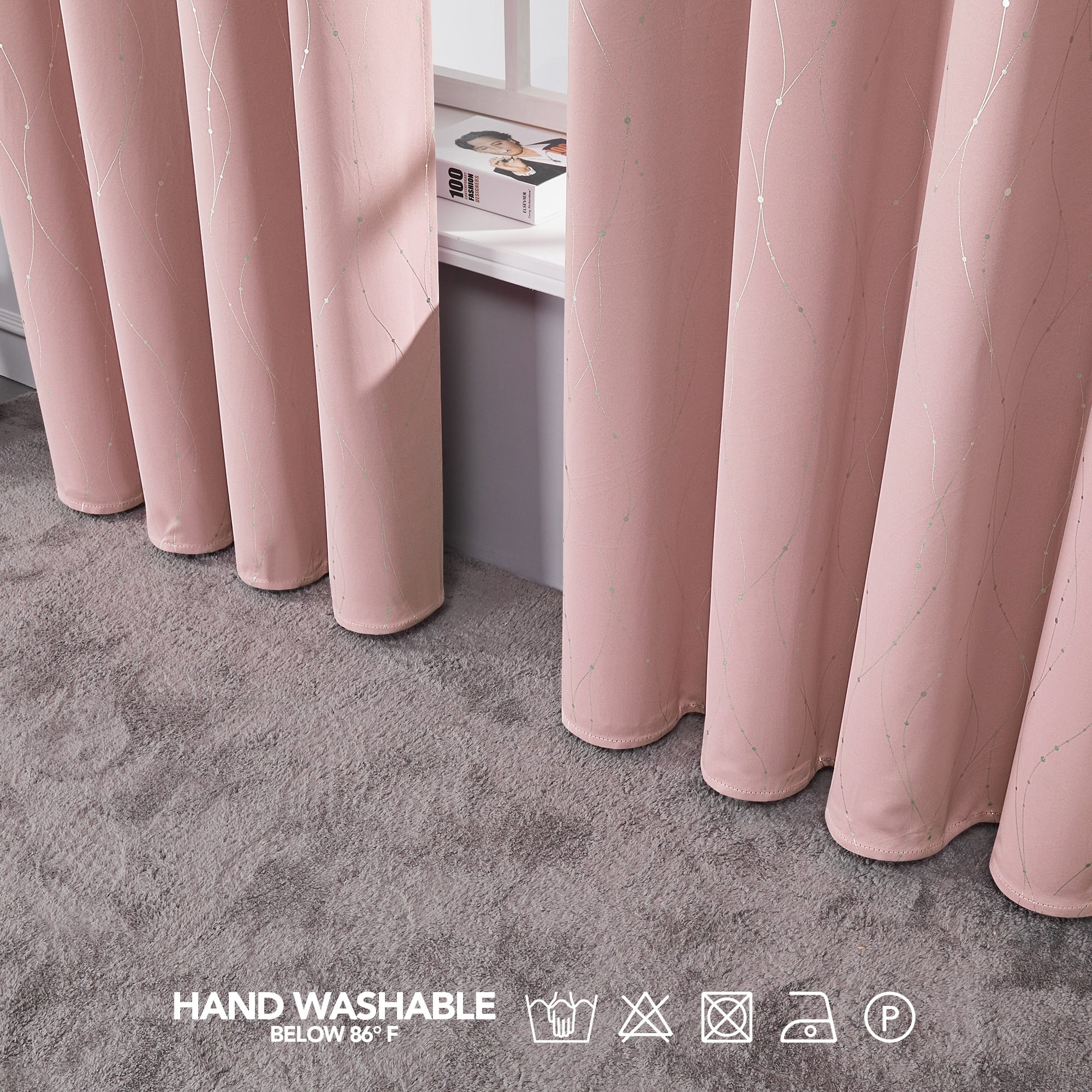 Deconovo Wave Line with Dots 52 Width Curtains Pair(2 Panel)