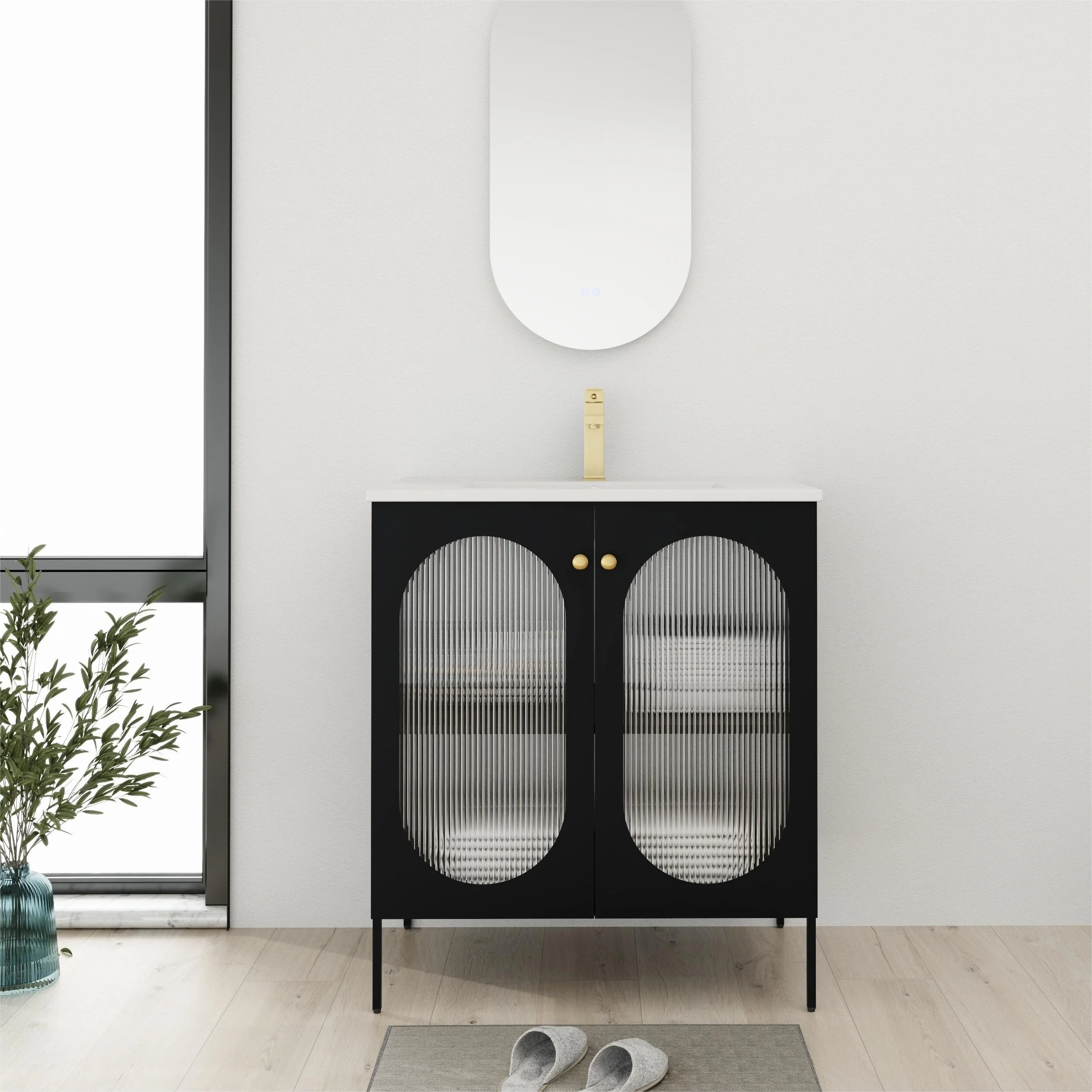 Bathroom Vanity With Sink In 30 Inch, Freestanding Bathroom Vanity With Soft Close Door