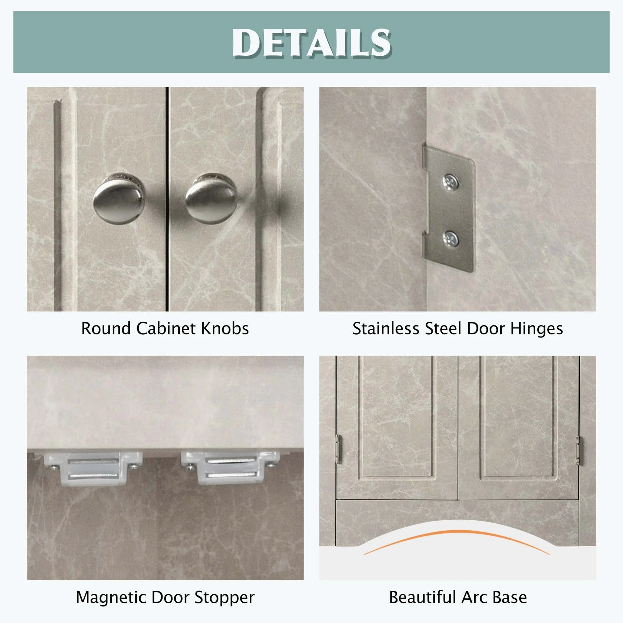 Triangle Bathroom Storage Cabinet with Adjustable Shelves