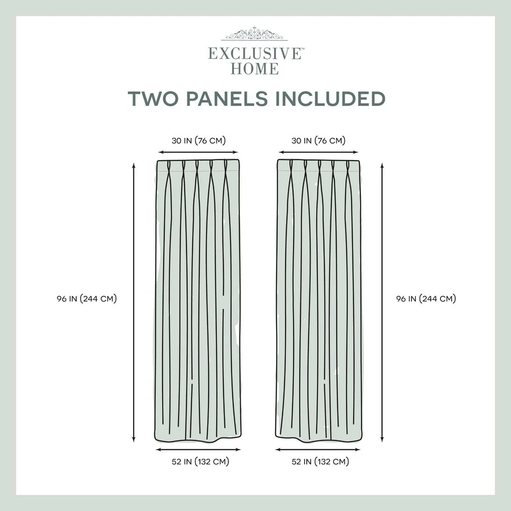 ATI Home Sateen Twill Woven Room Darkening Blackout Pinch Pleat/Hidden Tab Top Curtain Panel Pair