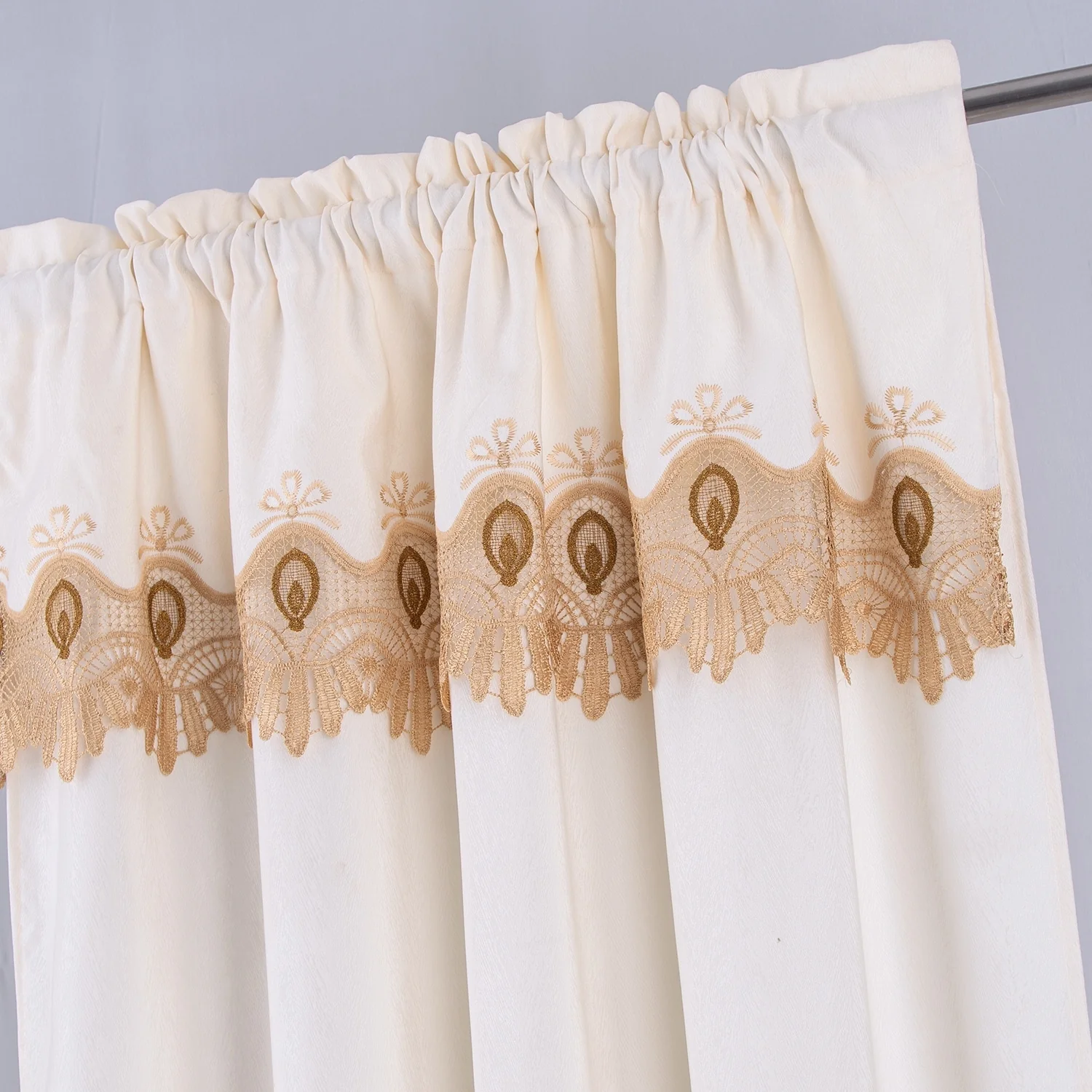 Betsy Macrame Embroidered Window Curtain Panel