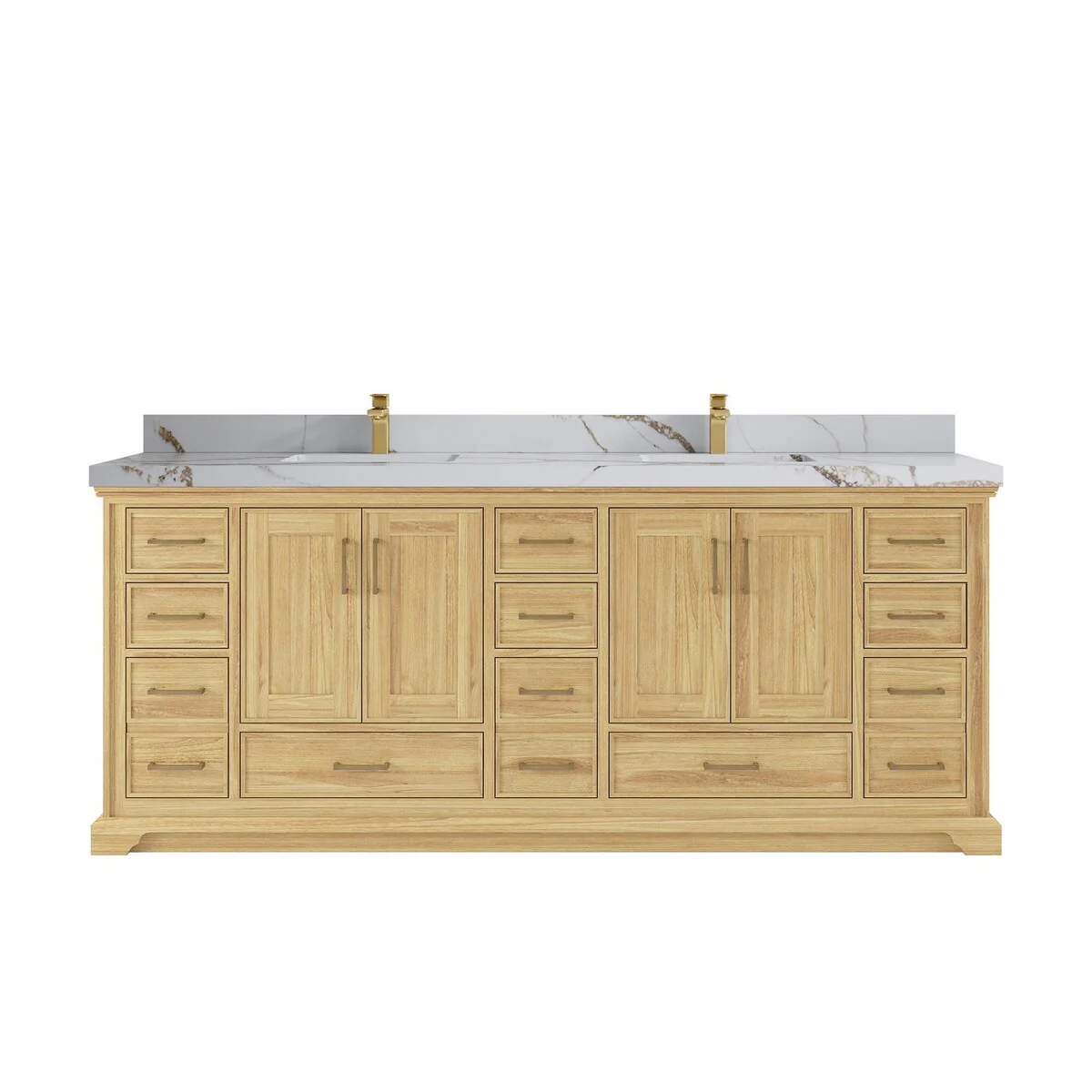 Willow Collections 84 in. W x 22 in. D Charlotte Teak Double Sink Bathroom Solid Teak Vanity with Countertop