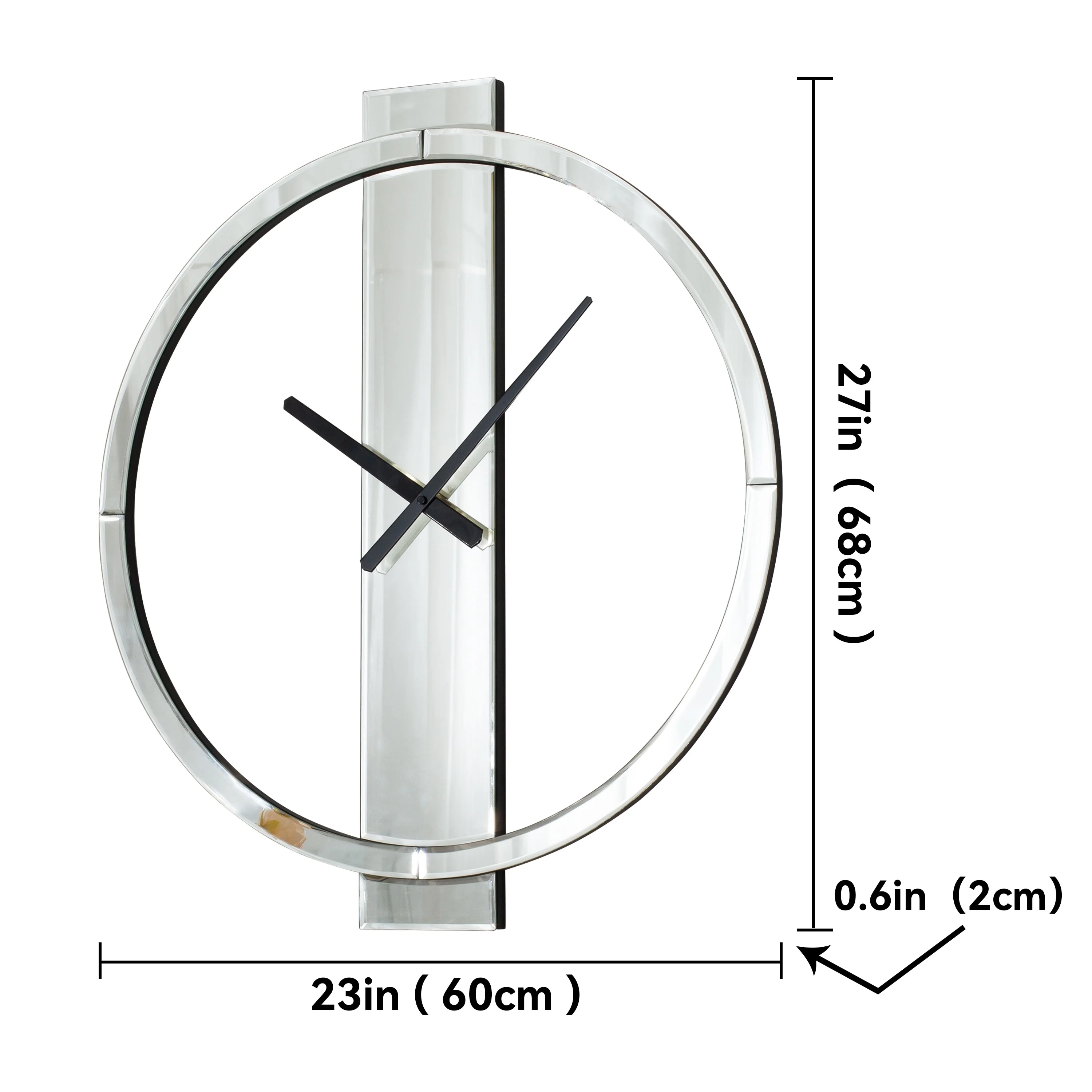 Glass Round Wall Clock 24 Inches