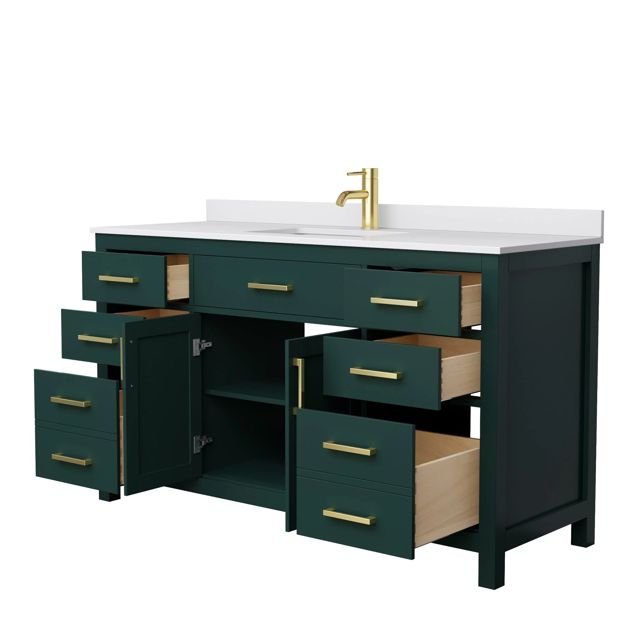 Beckett 60 Inch Single Vanity, Cultured Marble Top