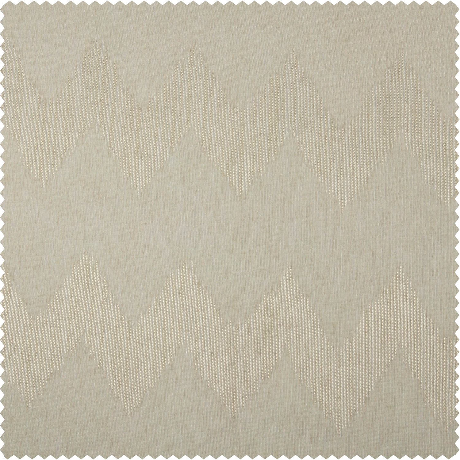 Exclusive Fabrics Sirius Beige Patterned Faux Linen Sheer Rod Pocket Curtain (1 Panel)