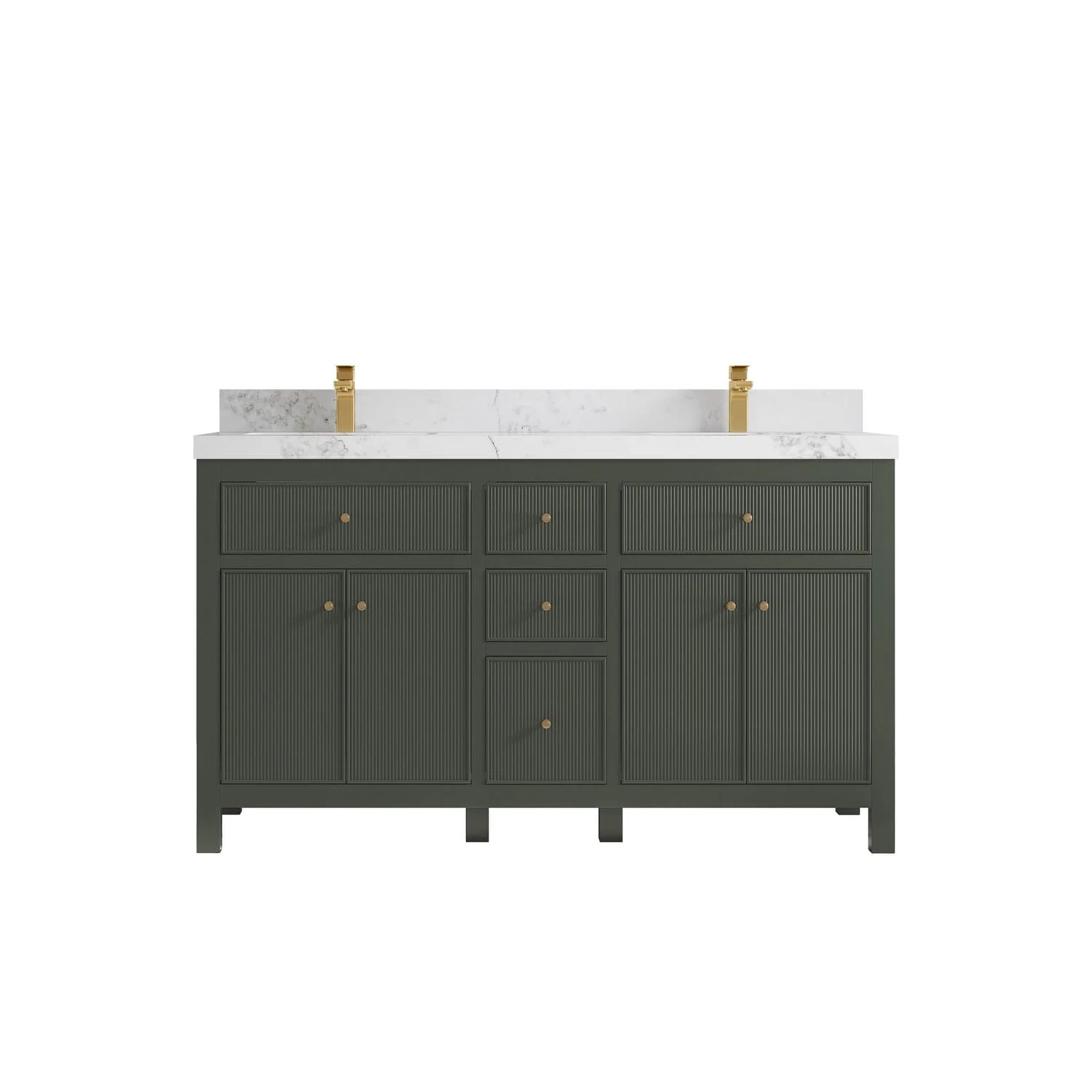 Willow Collections 60 in. W x 22 in D. Sonoma Free Standing Reeded Double Sink Bathroom Vanity with Countertop