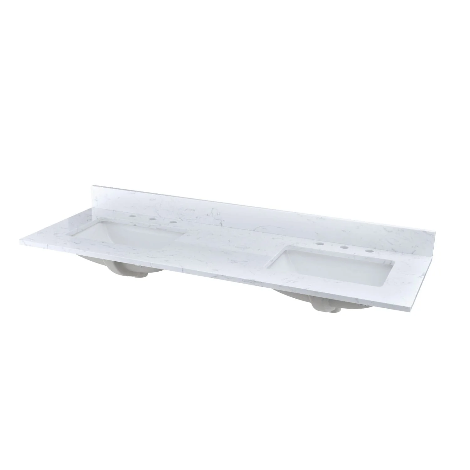 PROOX Bath Cultured Marble Vanity Top Undermount Rectangle Sink Backsplash Included