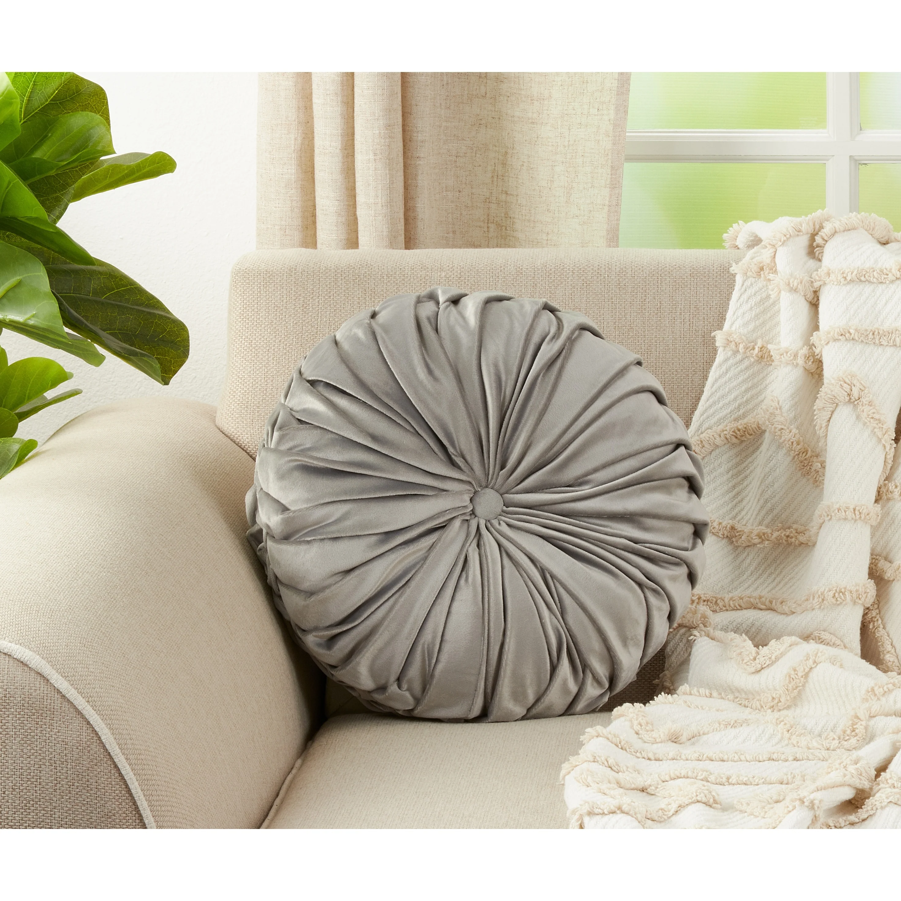 Velvet Pintuck Throw Pillow
