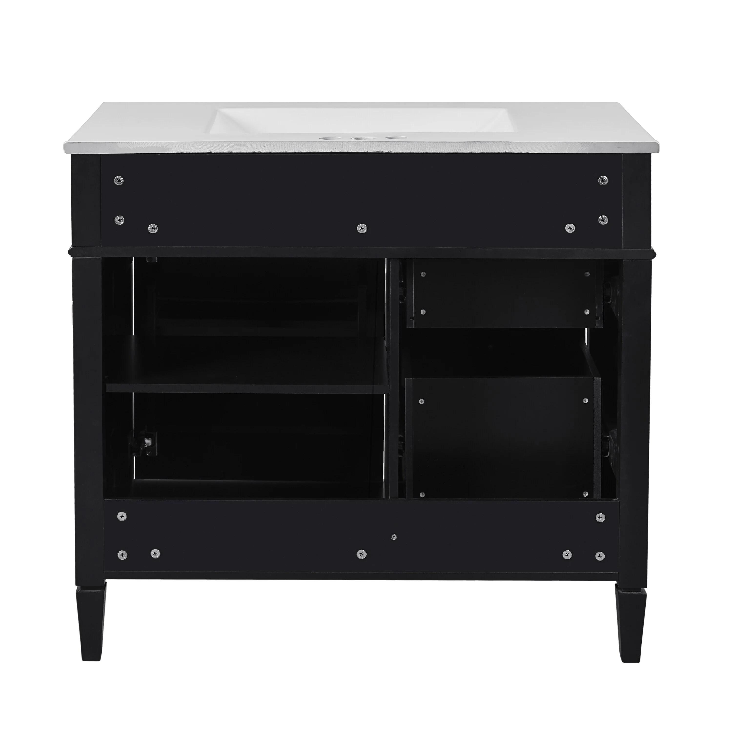 Bathroom Vanity with Single Sink, Bathroom Vanities with 2 Drawers, Bathroom Storage Cabinet with 1 Tip-Out Drawer and 1 Door