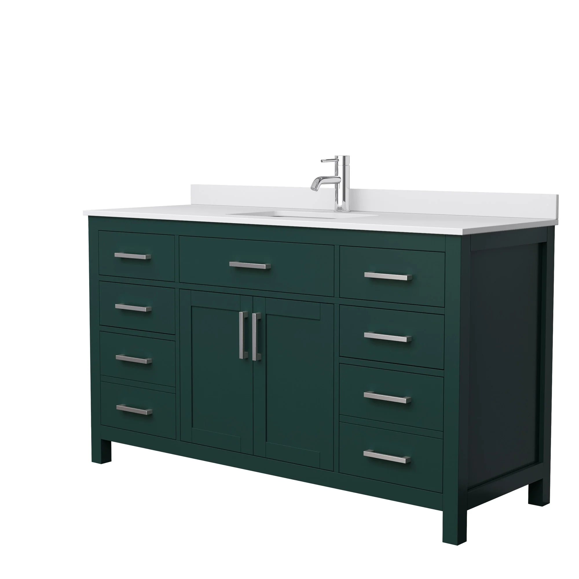 Beckett 60 Inch Single Vanity, Cultured Marble Top