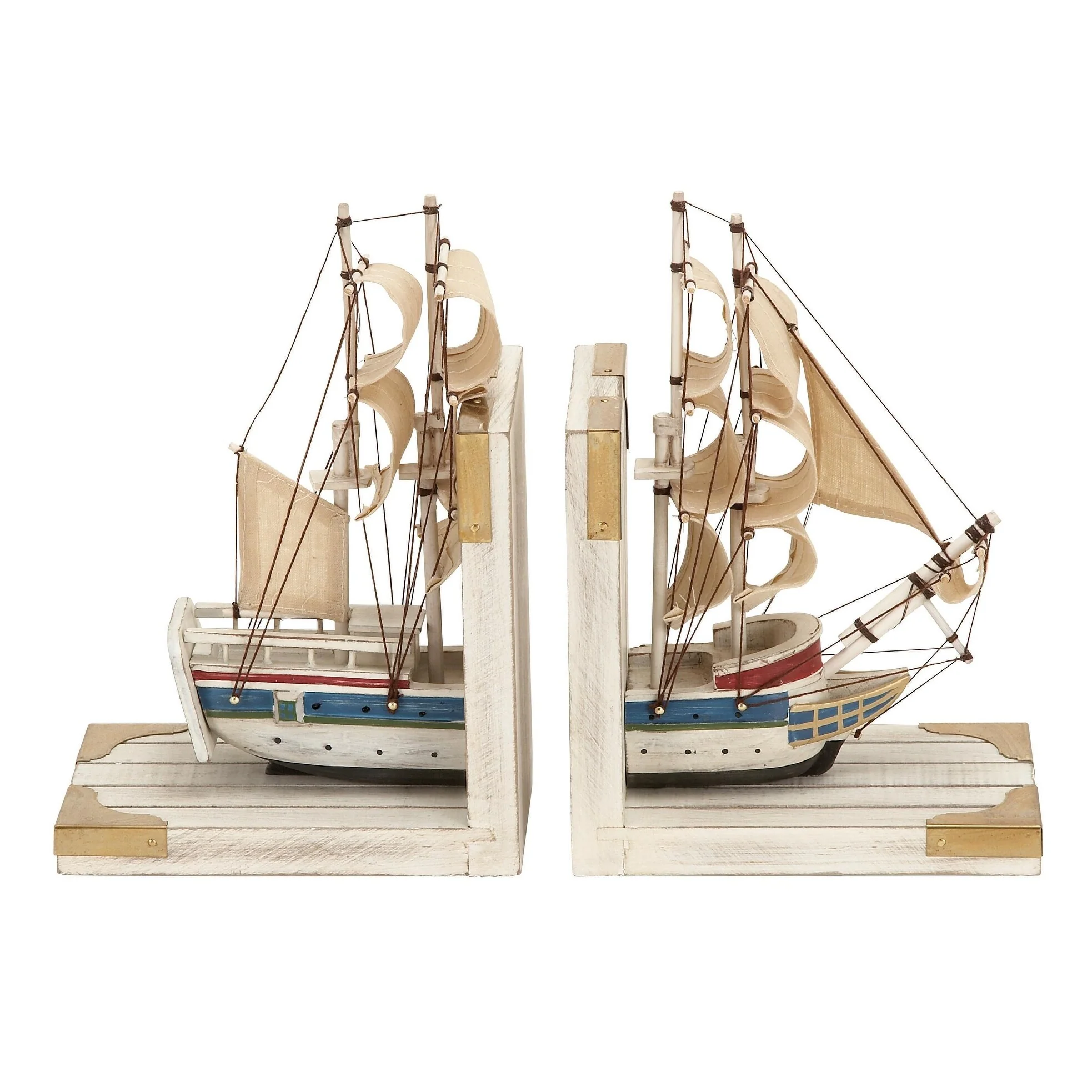 White Pine Coastal Bookends Boats and ships (Set of 2)