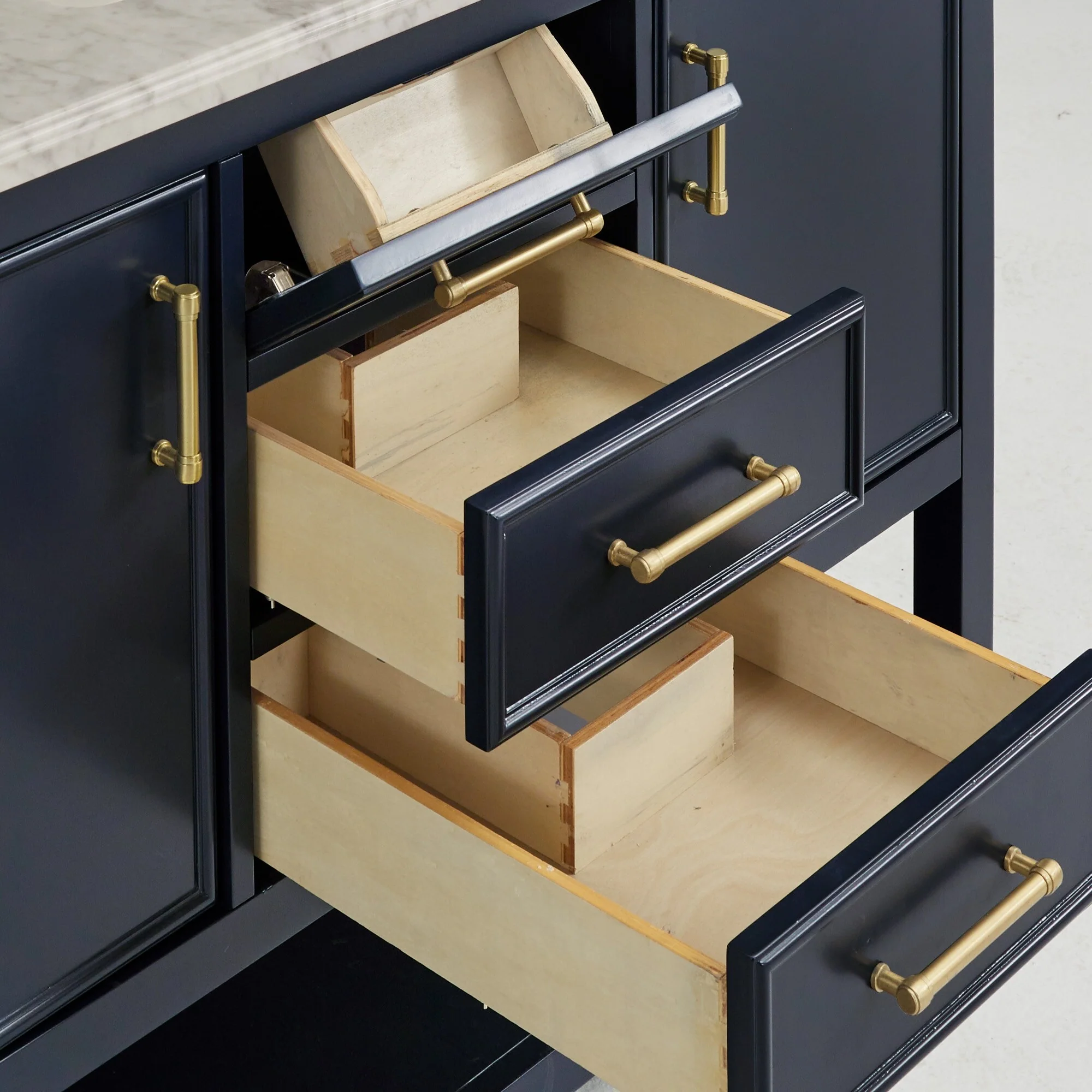 Lilleham Bathroom Sink Vanity with White Marble Veneer Stone Top by iNSPIRE Q Classic