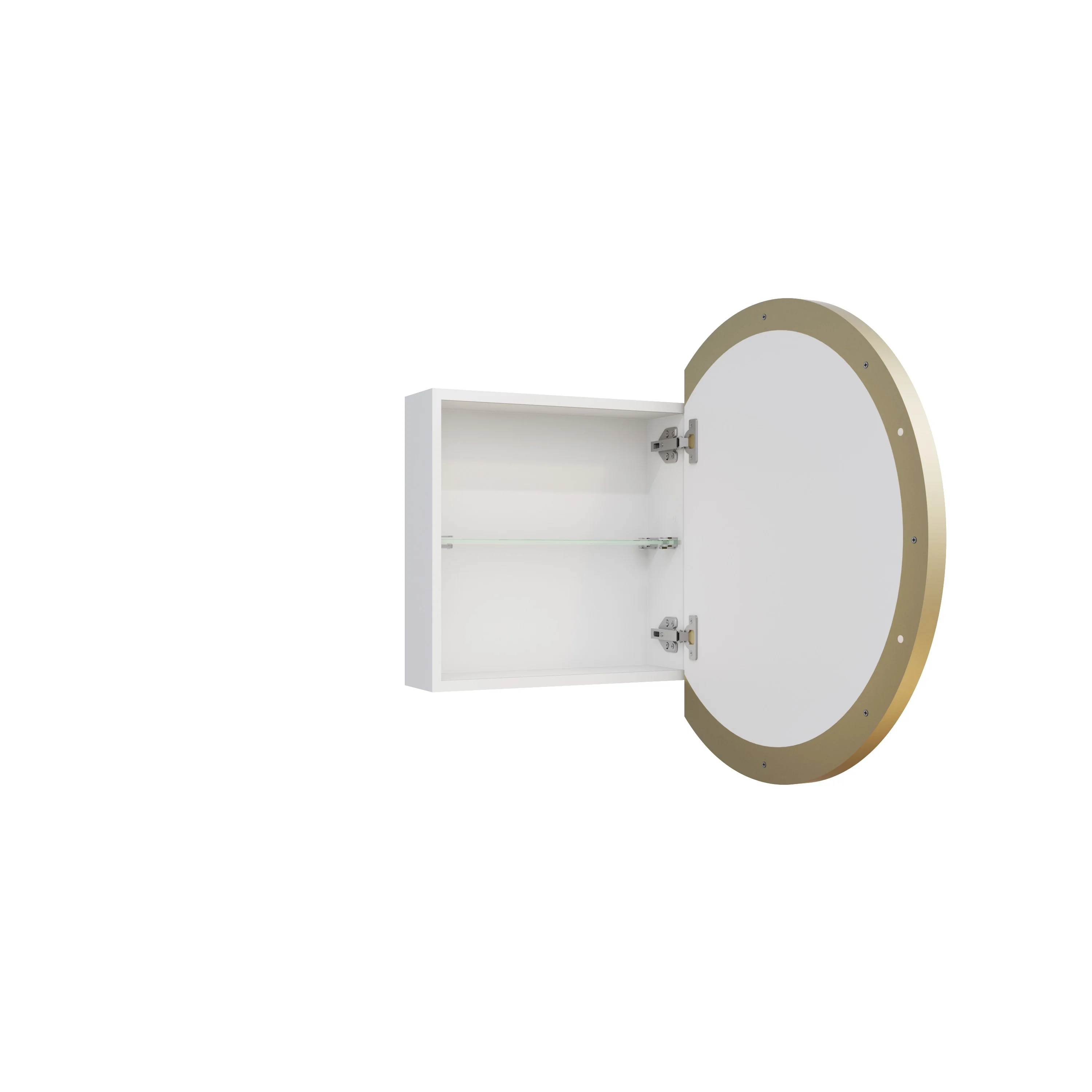 One Door Steel Frame Round Shape Medicine Cabinet