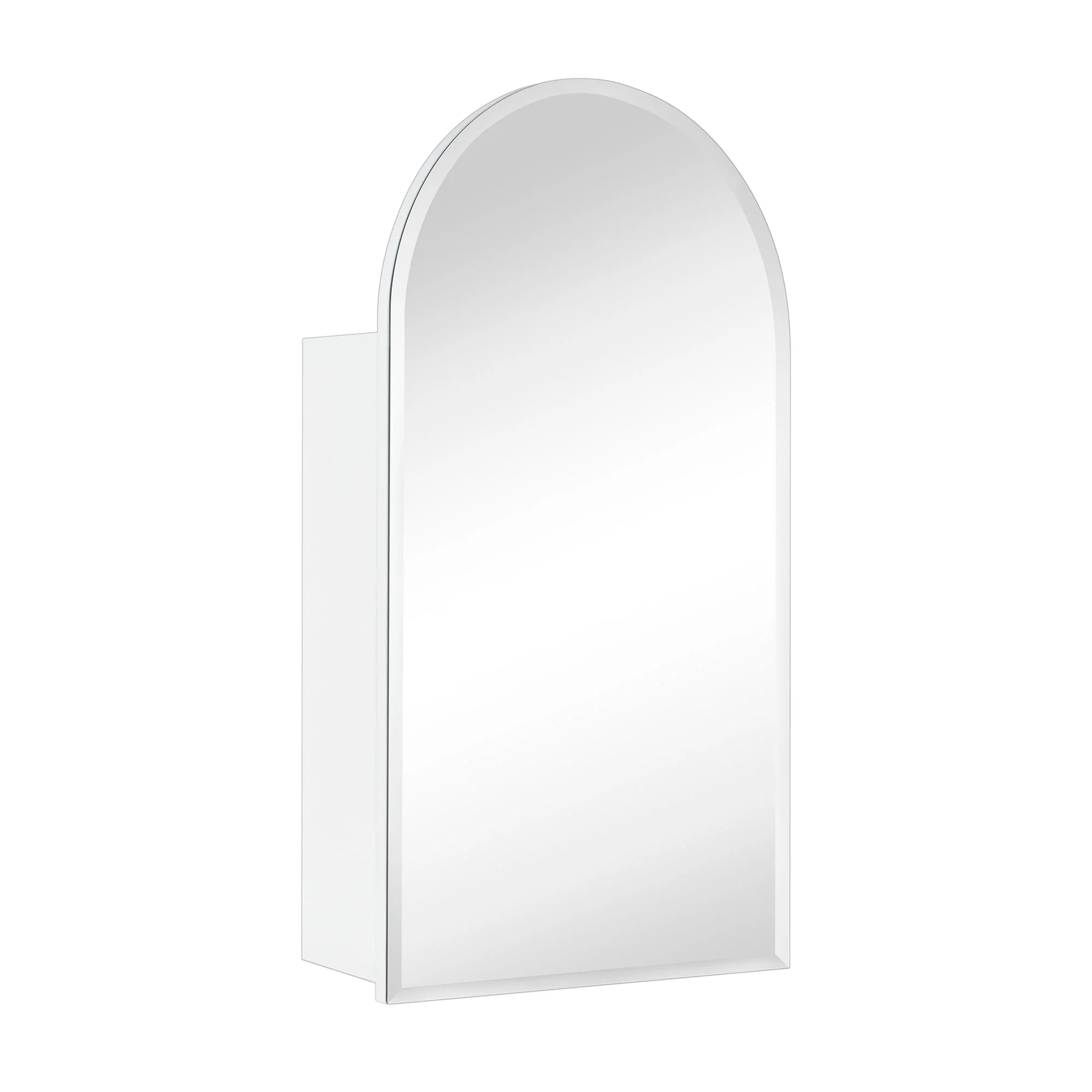 TEHOME Surface and Recessed Mount Frameless Arched Bathroom Medicine Cabinet with Mirror