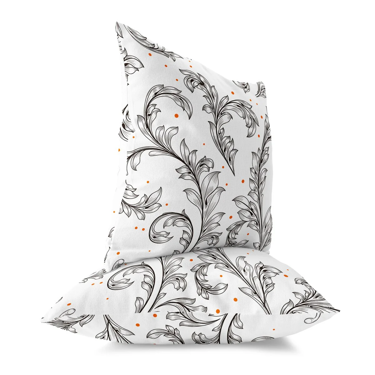 White And Black Petal Perfection Indoor/Outdoor Throw Pillow Zipper
