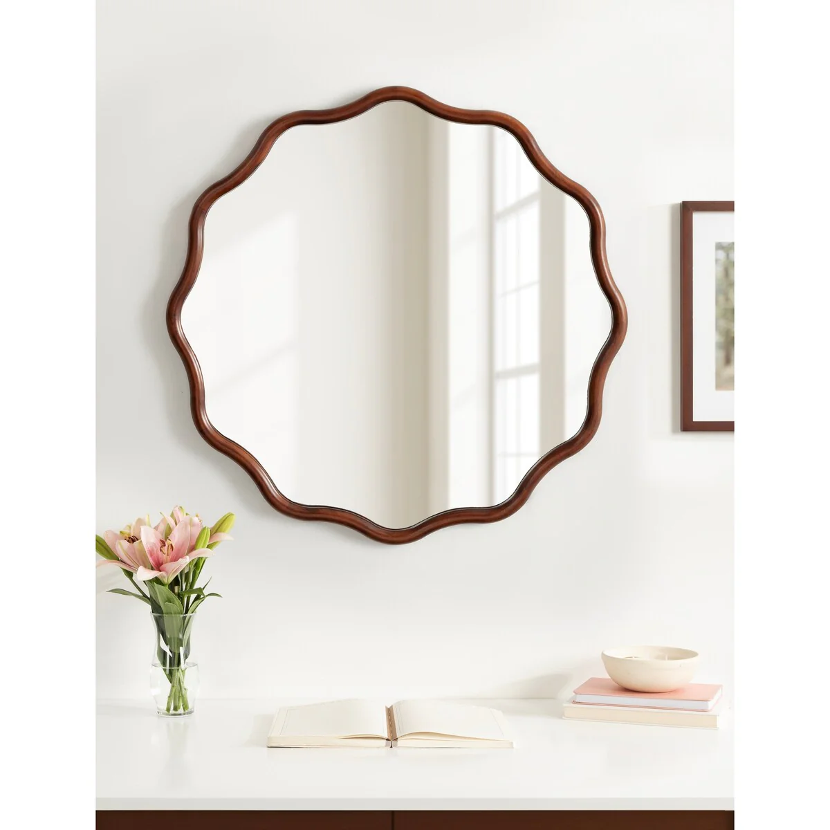 Kate and Laurel Talma Scalloped Wall Mirror