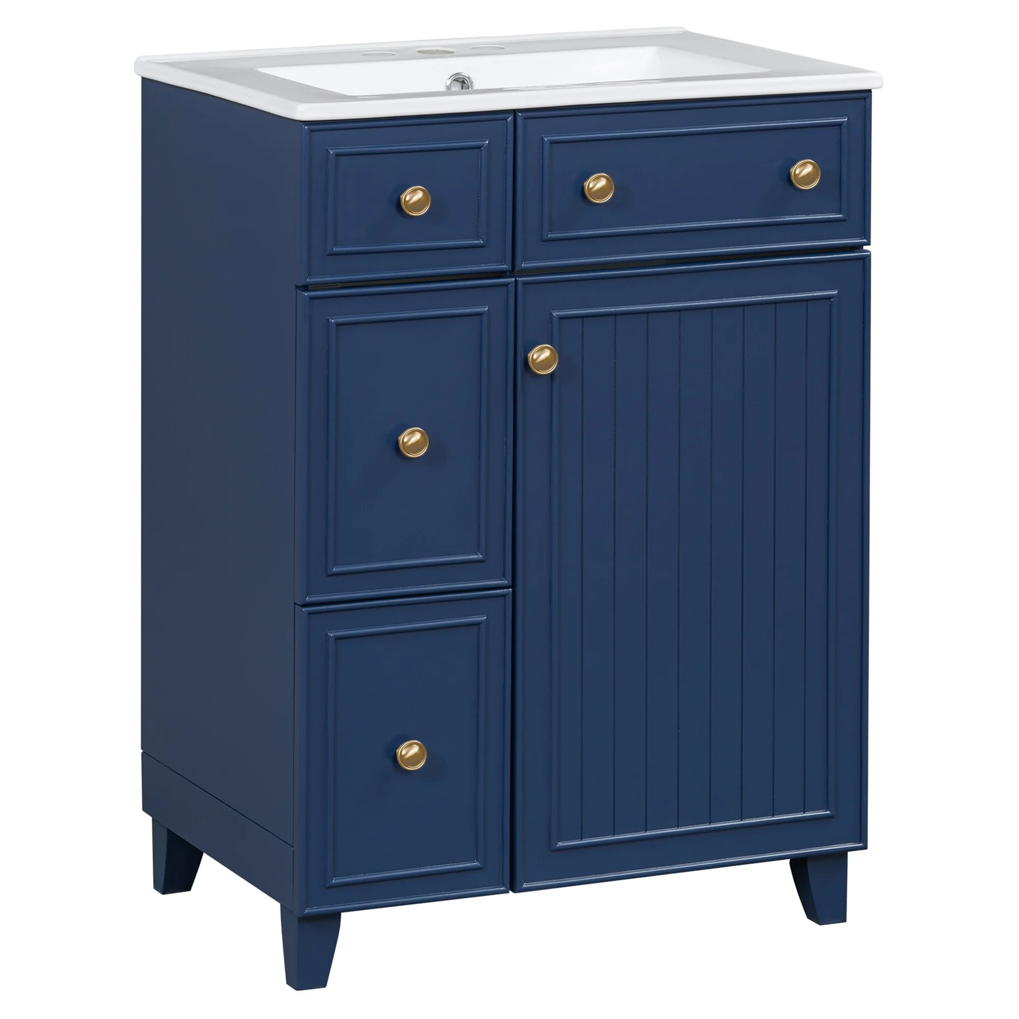 24-Inch Bathroom Vanity Cabinet with Ceramic Sink by Harper&Bright Designs