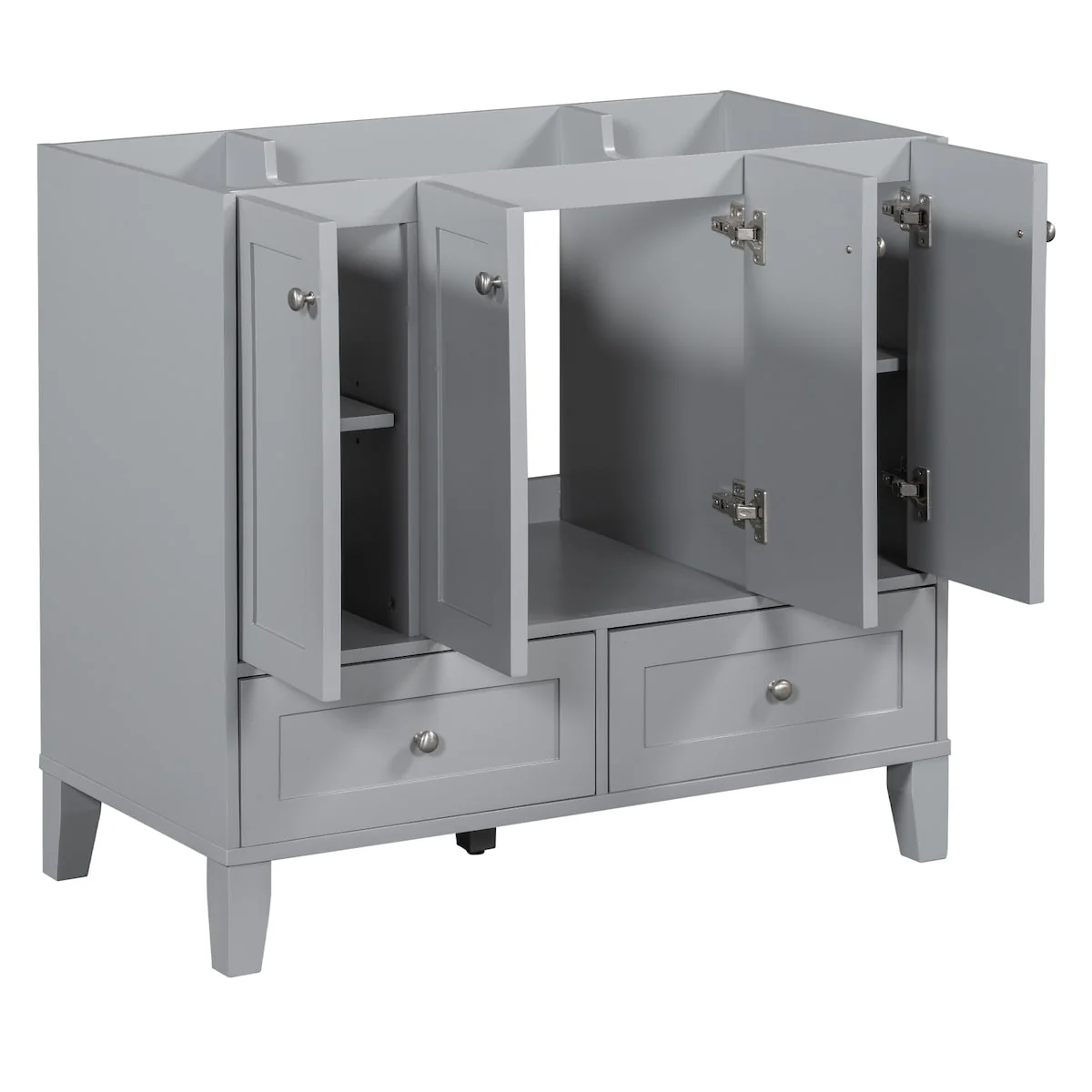 Bathroom Vanity Base Cabinet with 4 Soft Closing Doors & 2 Drawers (Without Sink)