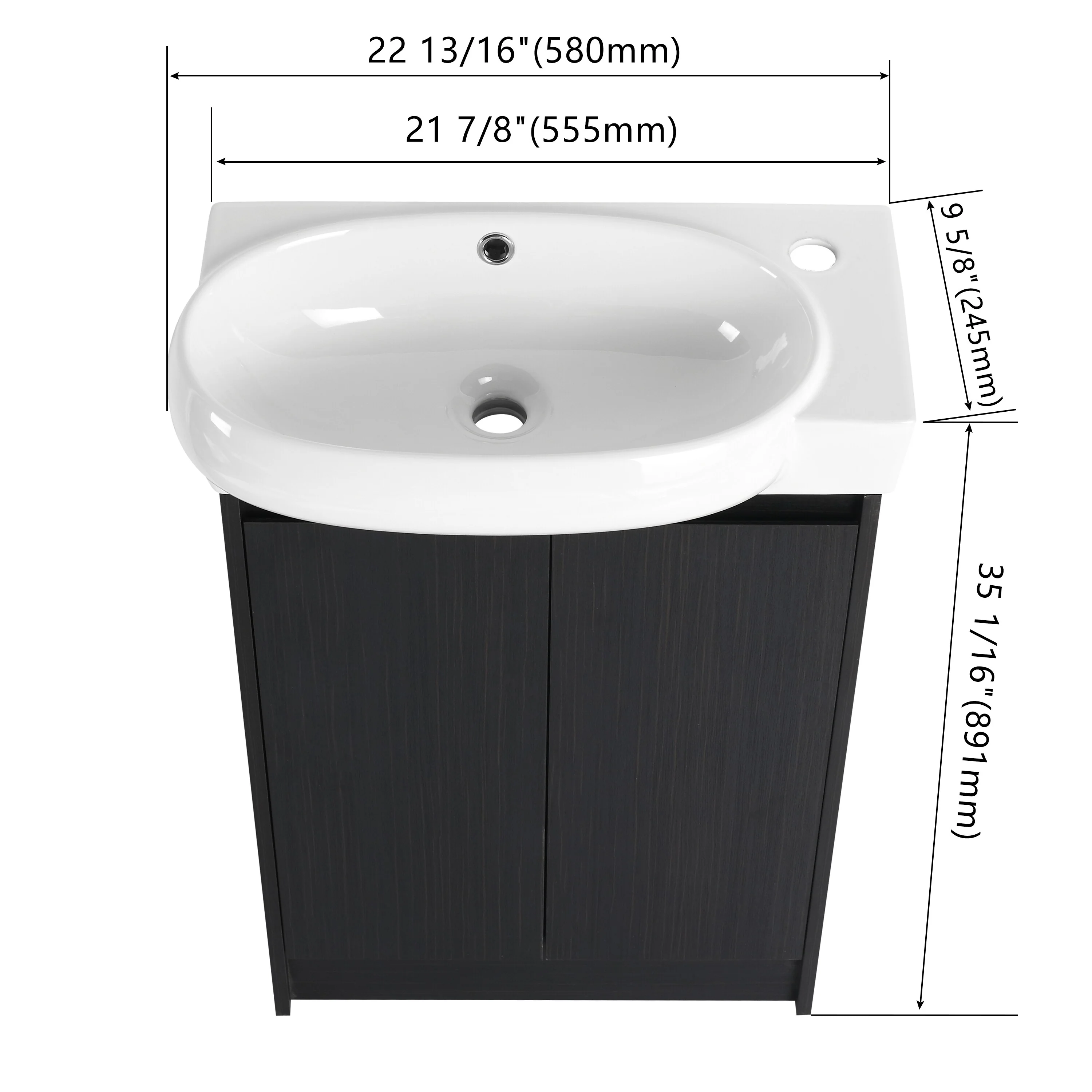 BNK 16/18/23 inch Freestanding/Floating Bathroom Vanity with Single Sink,Powder Room Vanity with Soft Close Door