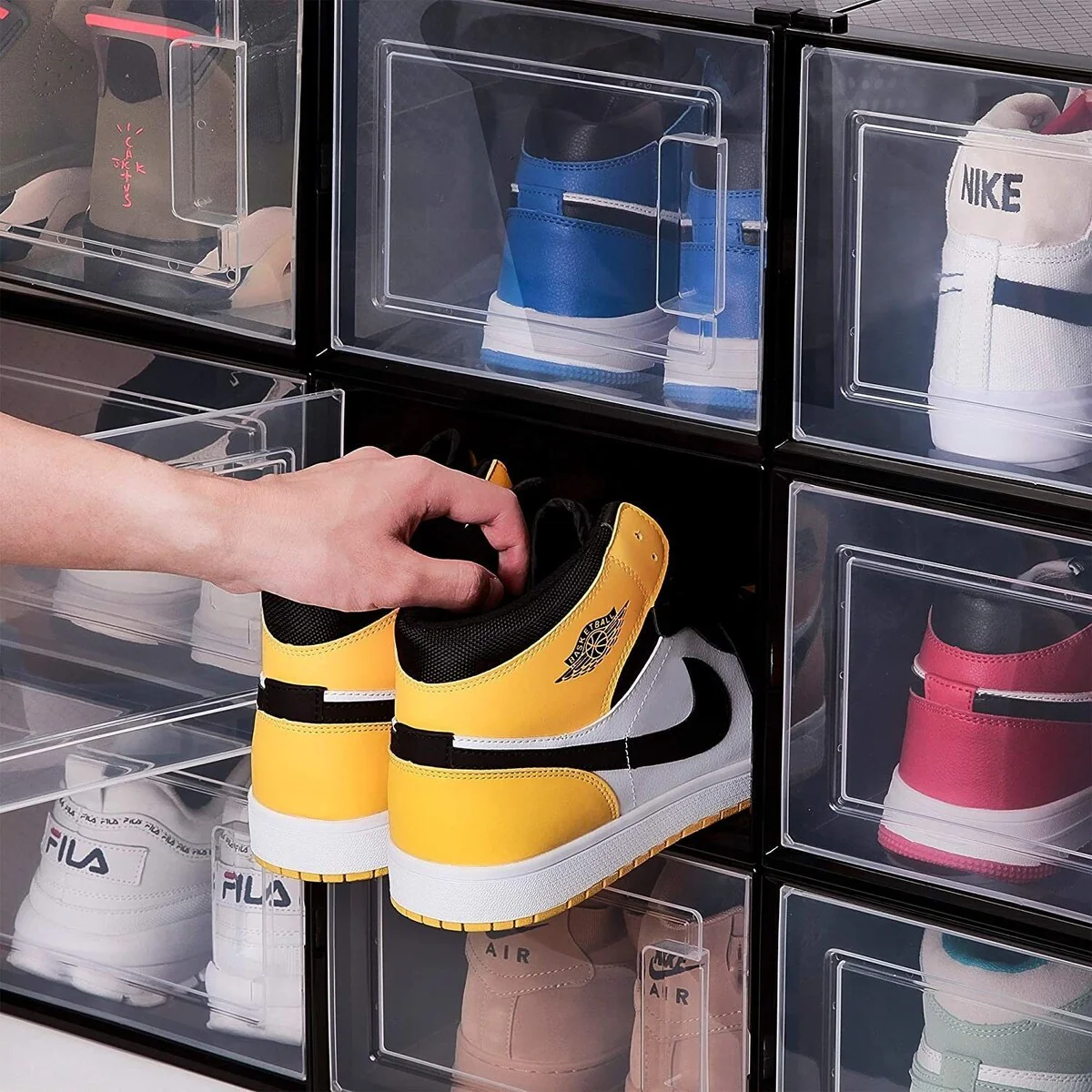 8 Pack Stackable and Foldable Clear Sneaker Display Box