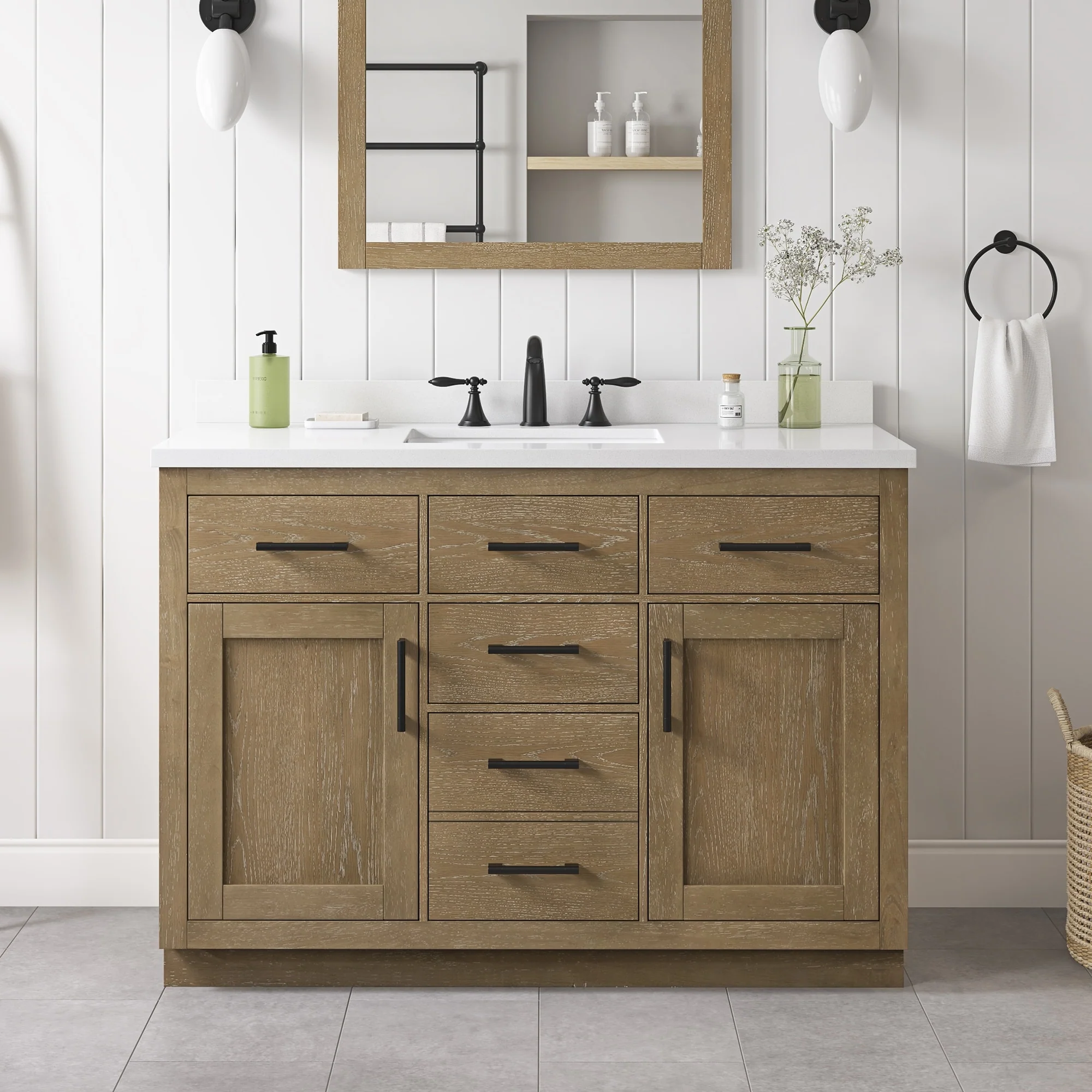 OVE Decors Bailey 48 in. Single sink Bathroom Vanity with Power Bar