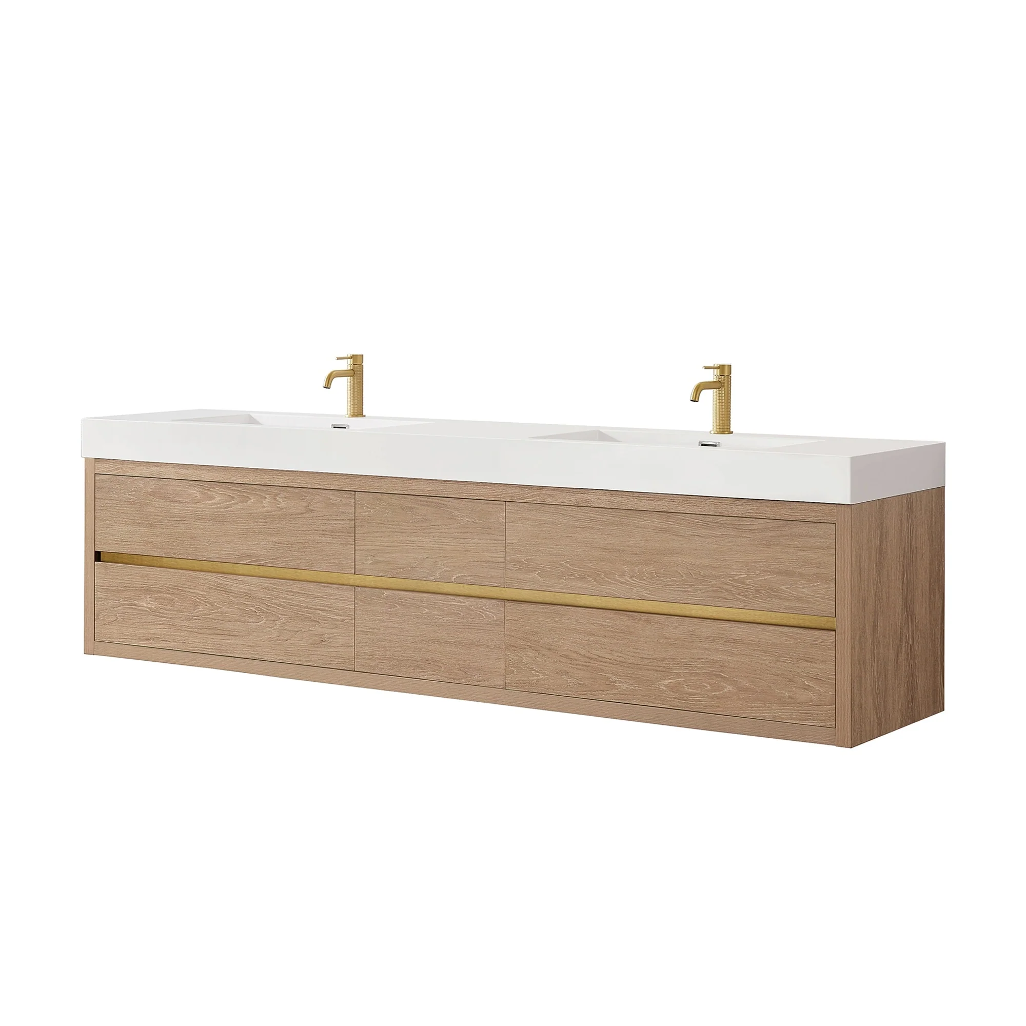 Palencia Double Floating Vanity with Composite Sink Top without Mirror