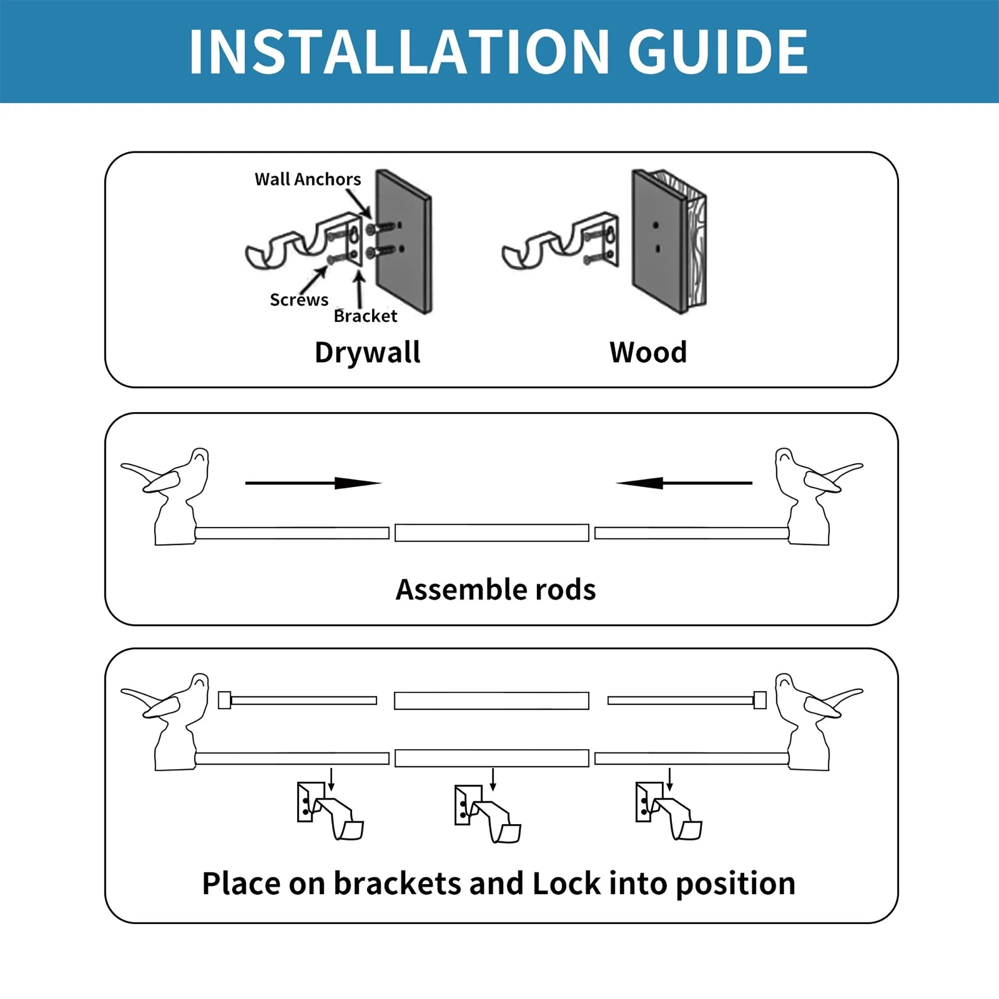 MERIVILLE 1-Inch Diameter Double Window Curtain Rod, Bird Finials