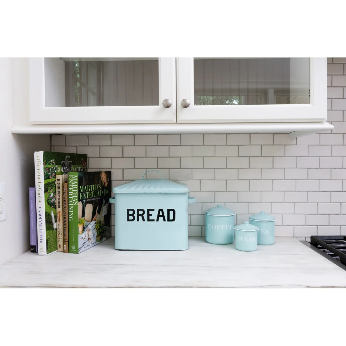 Enameled Metal Bread Box with