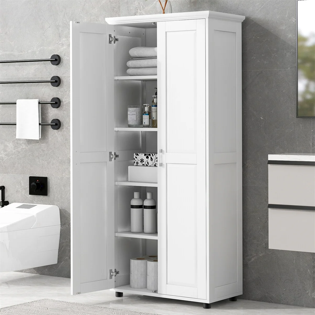 Storage Cabinet with Two Doors for Bathroom