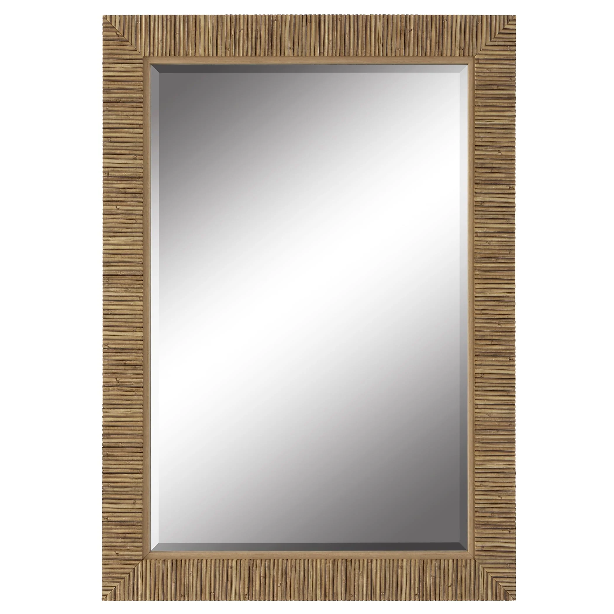The Gray Barn Natural Rattan Inspired Rectangular Wall Mirror