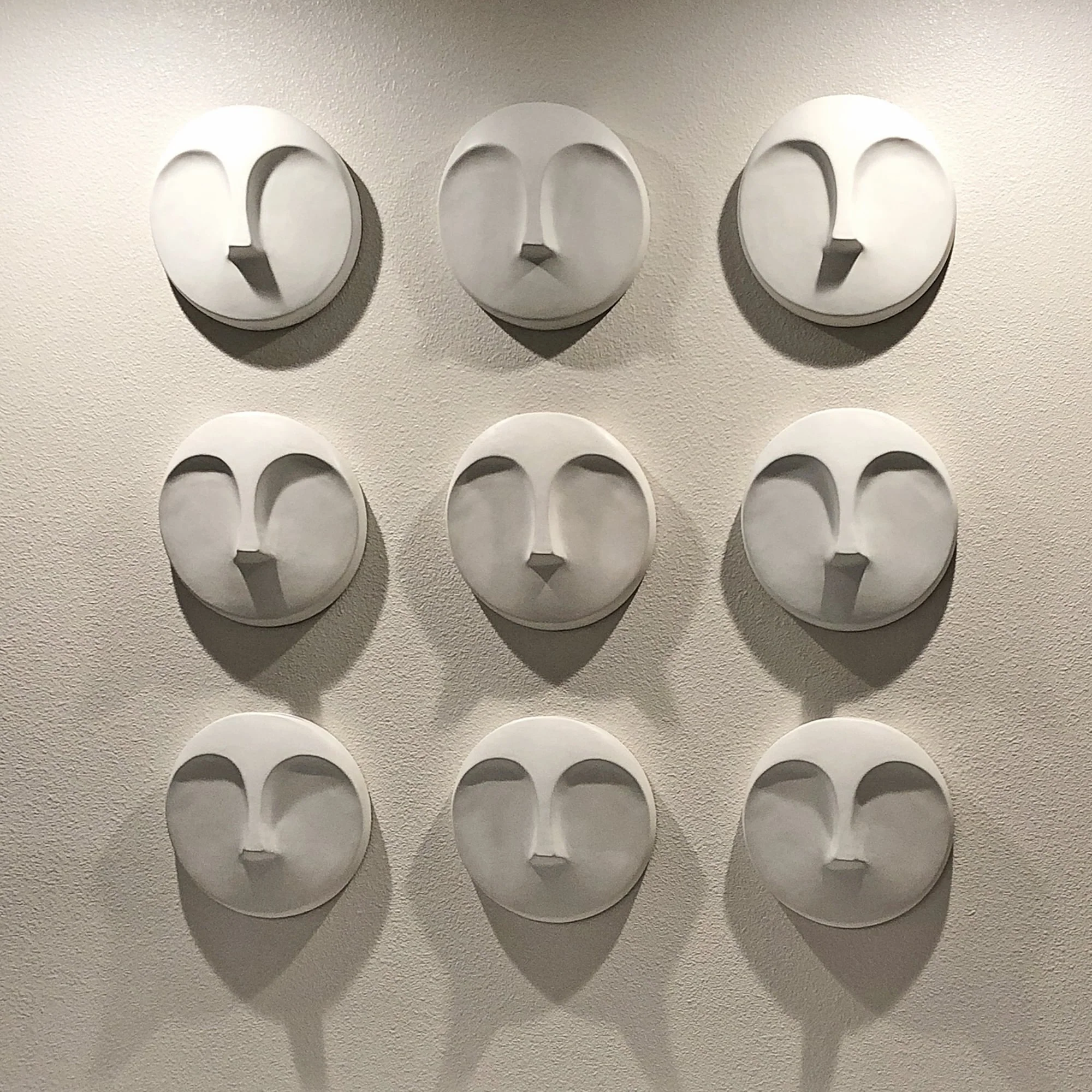 Allan Andrews Matte White Round Face Wall Sculpture
