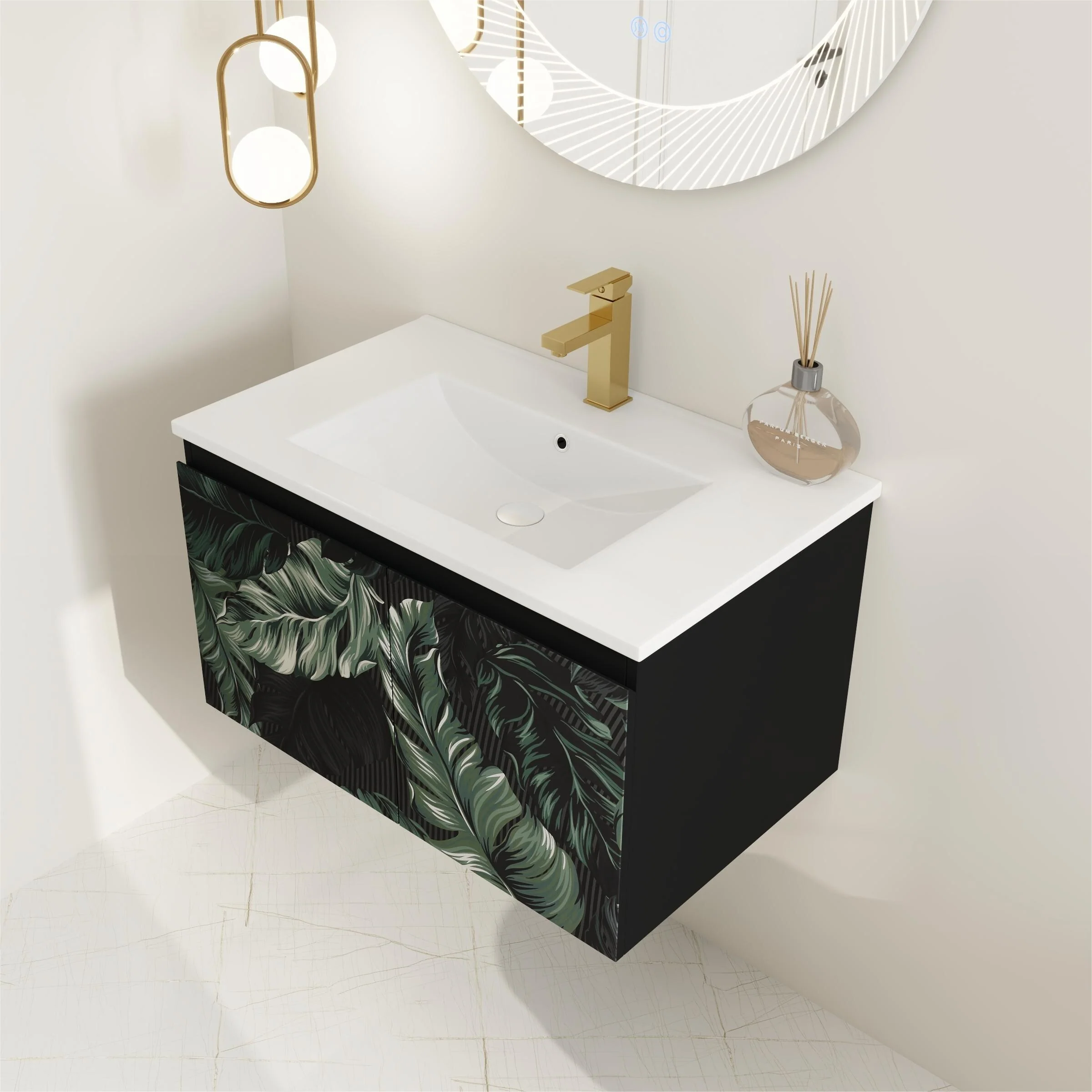 BNK 24/30/48 Inch Double Sink Bathroom Vanity with Soft Close Door