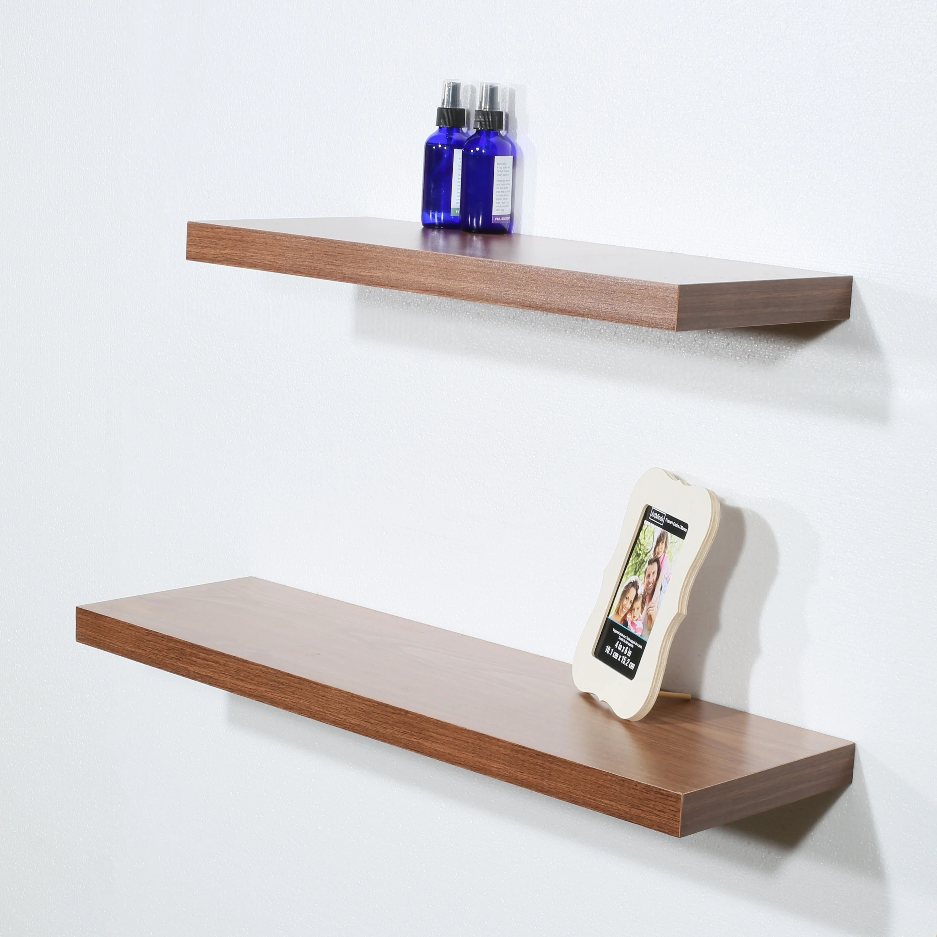 Set of 2 Modern and Contemporary JD Walnut Floating Shelf - 31.5*9.25*1.5 inches