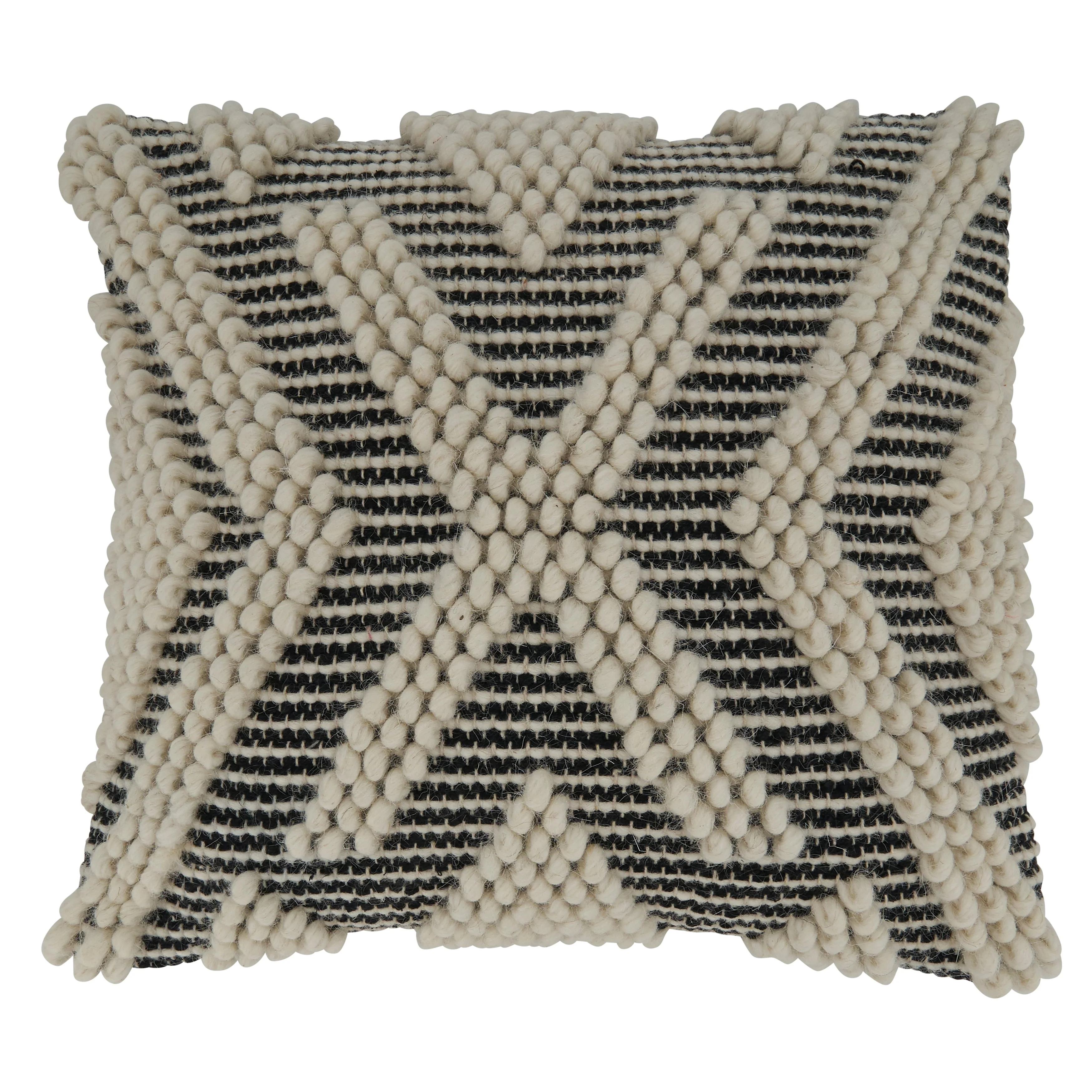 Throw Pillow With Arrow Woven Design, 18